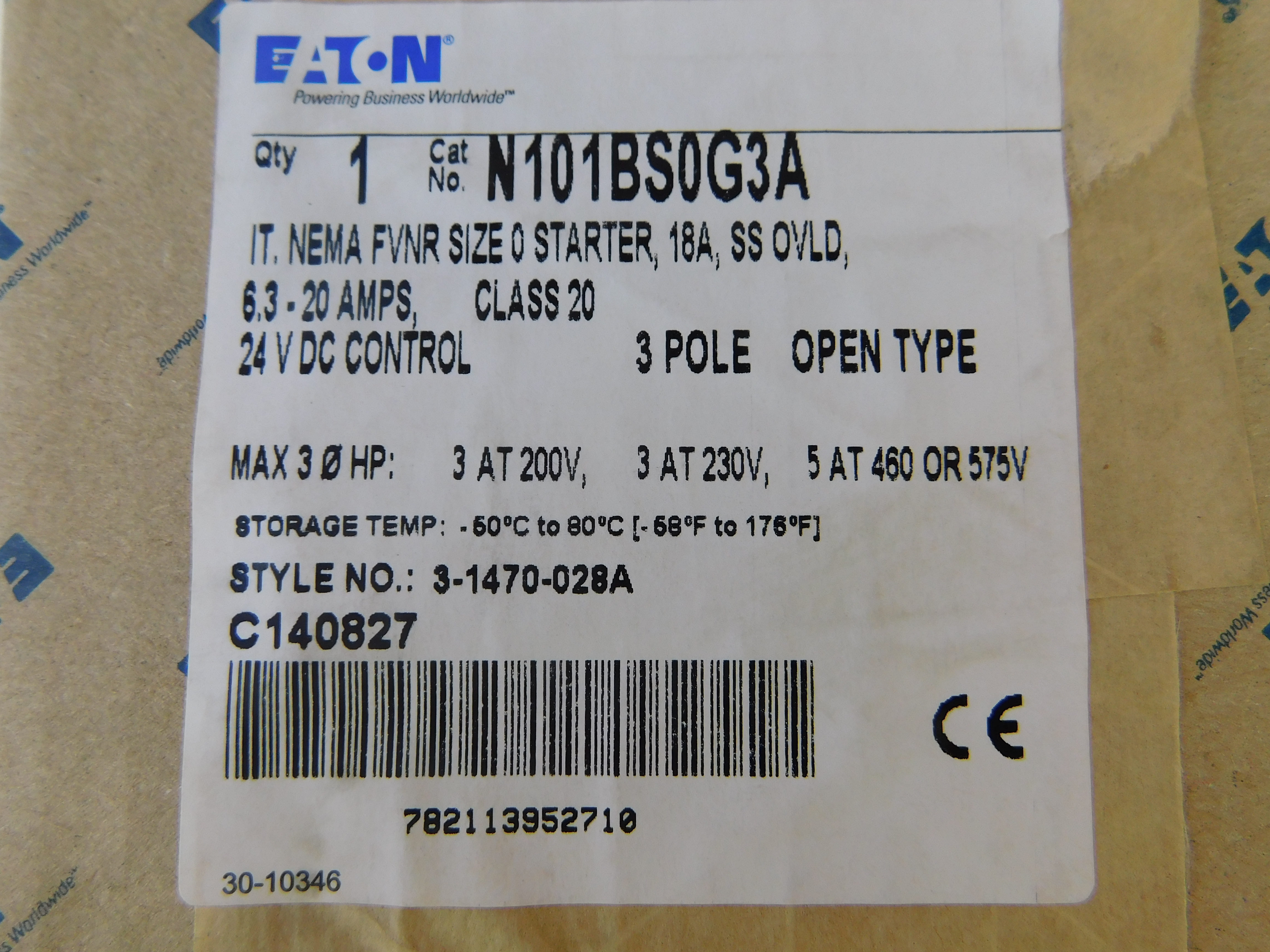 Eaton N101BS0G3A Non-Reversing Starters
