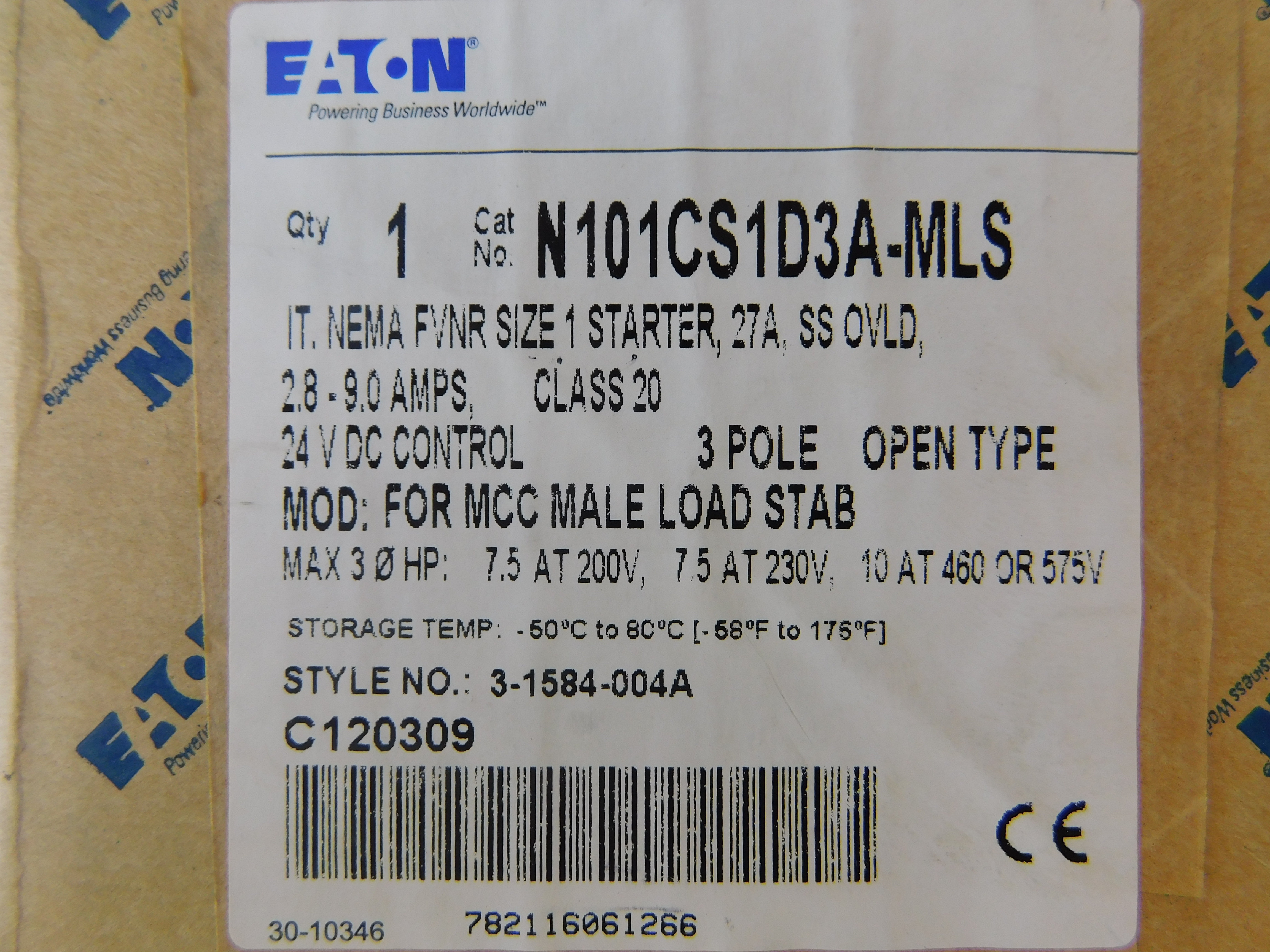Eaton N101CS1D3A-MLS Non-Reversing Starters