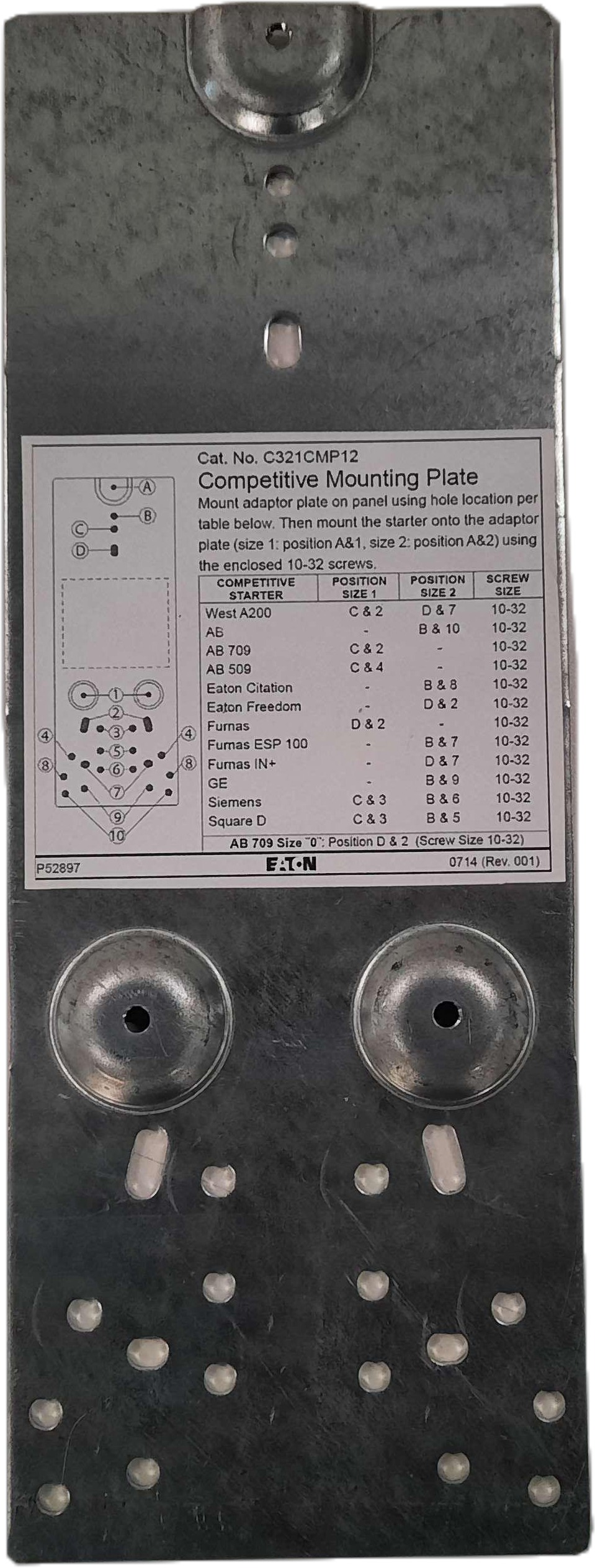 Eaton C321CMP12 Starter Adapter Mounting Plate