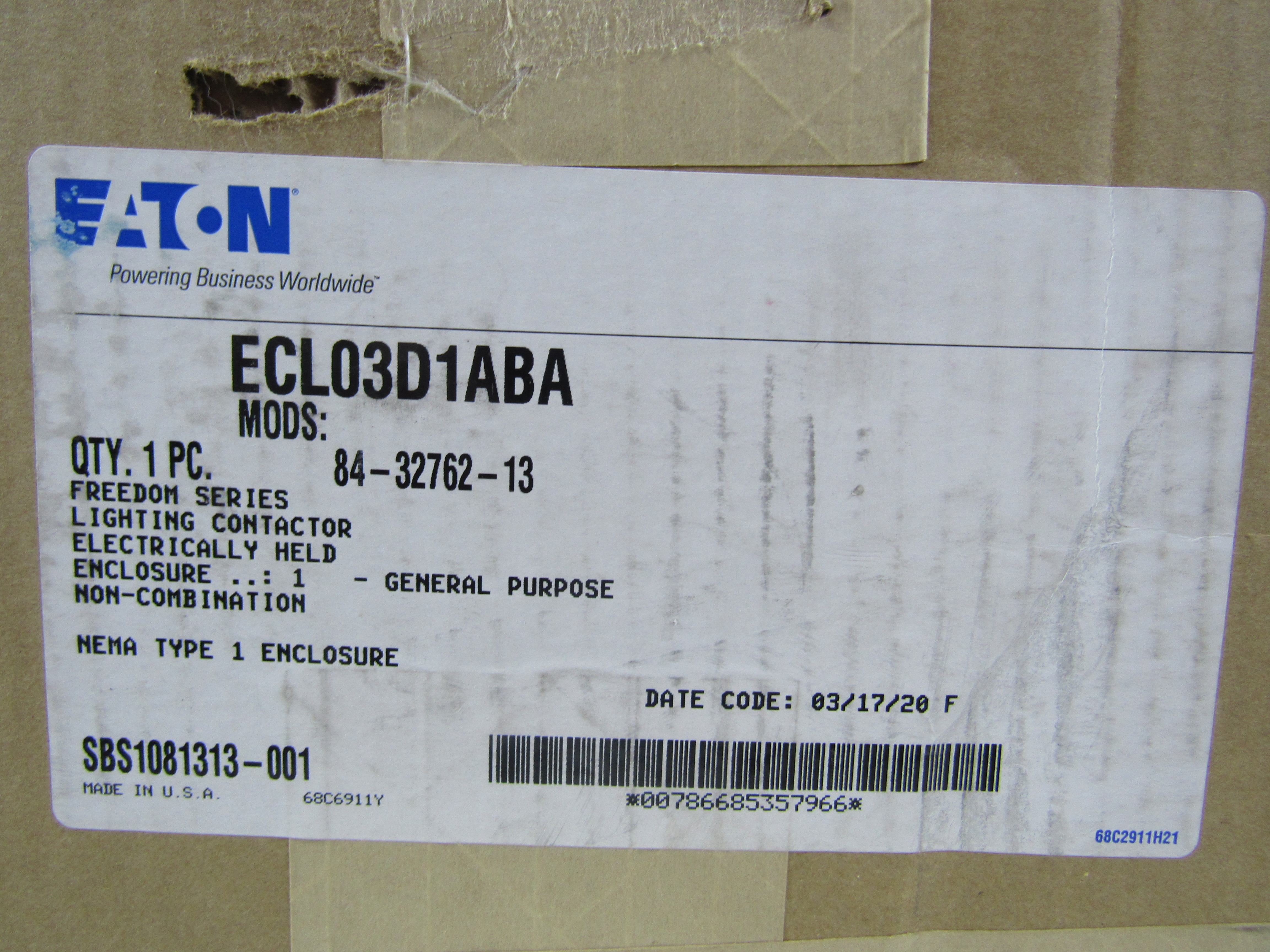 Eaton ECL03D1ABA-MOD 84-32762-13 Lighting Contactors