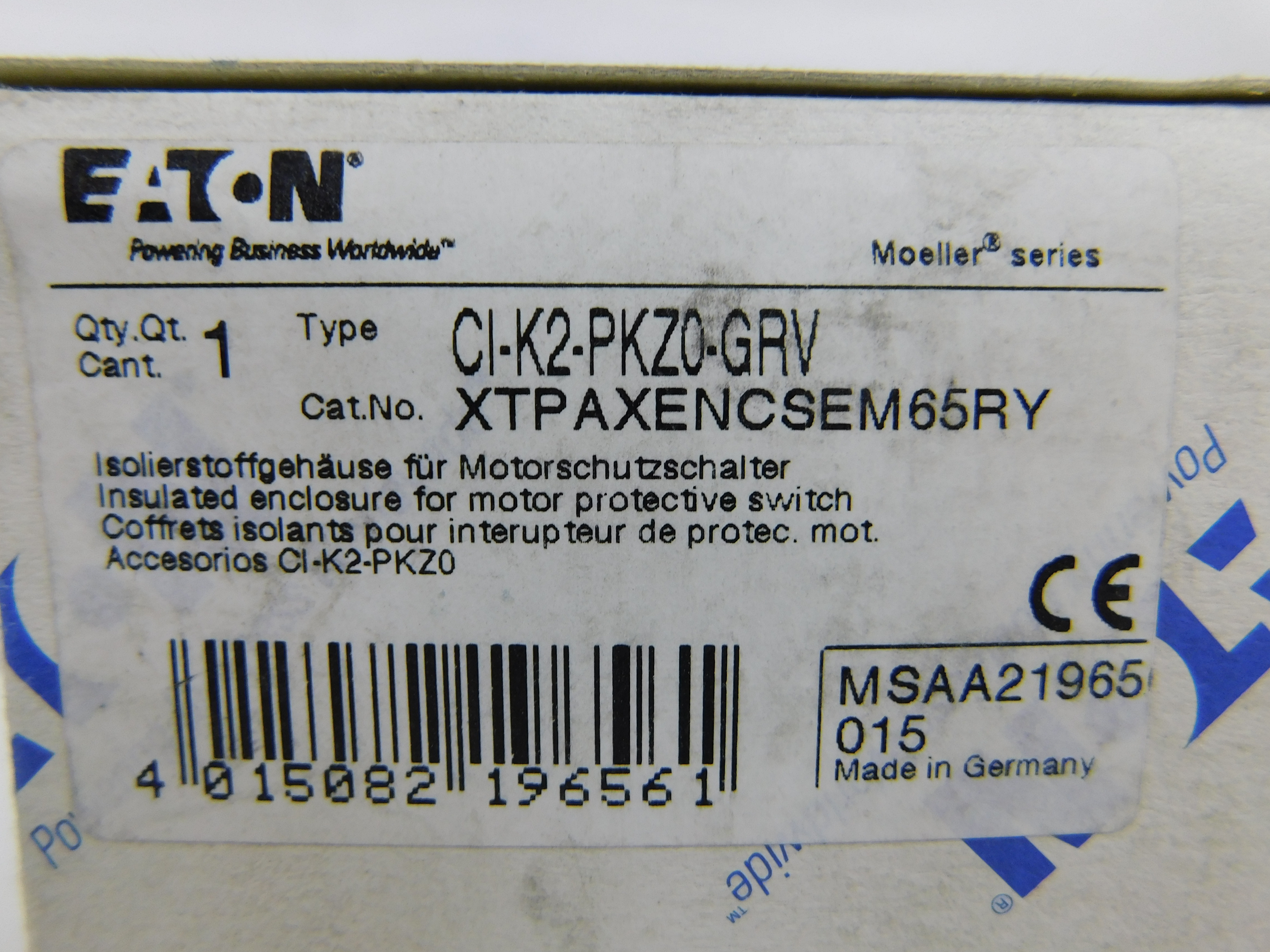 Eaton XTPAXENCSEM65RY Motor Protector Insulated Enclosure