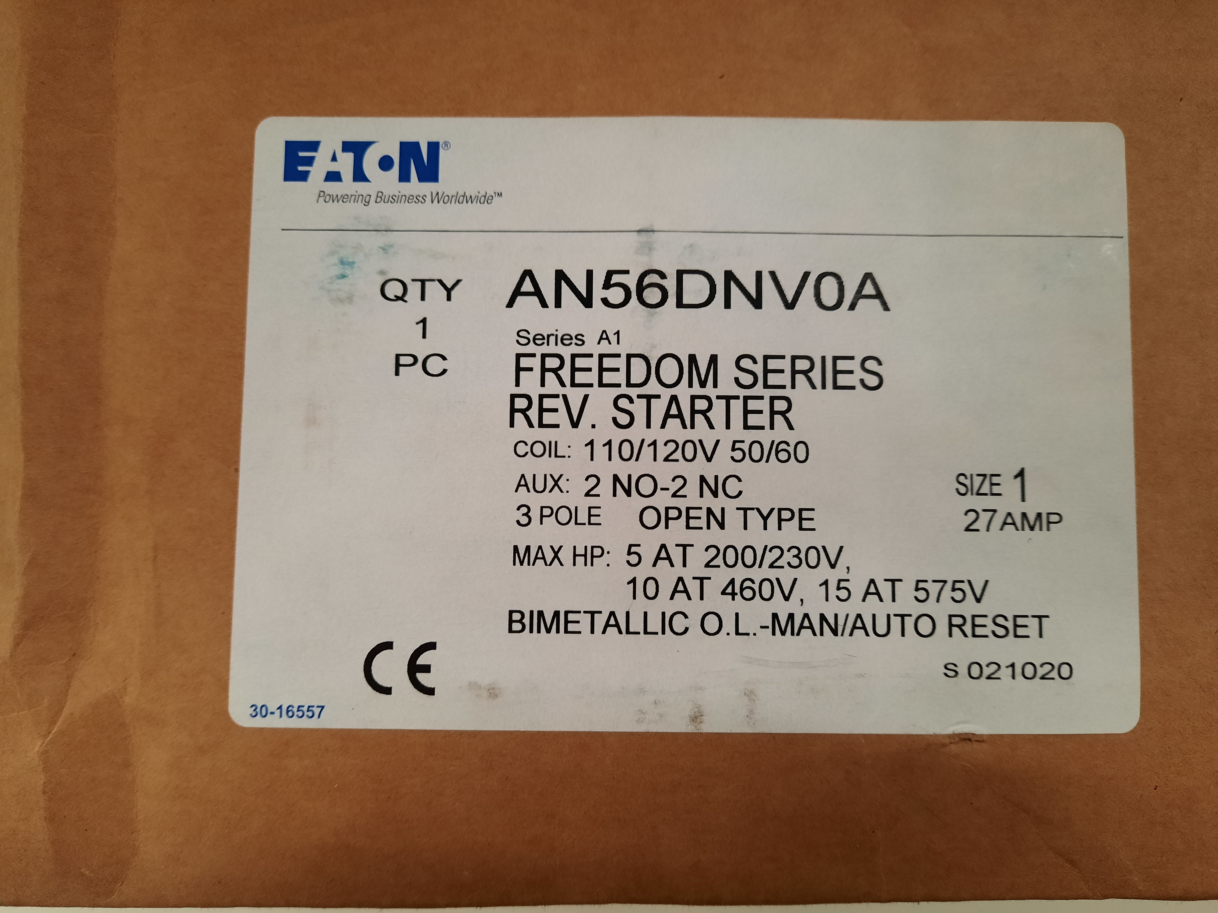 Eaton AN56DNV0A Motor Control Starter