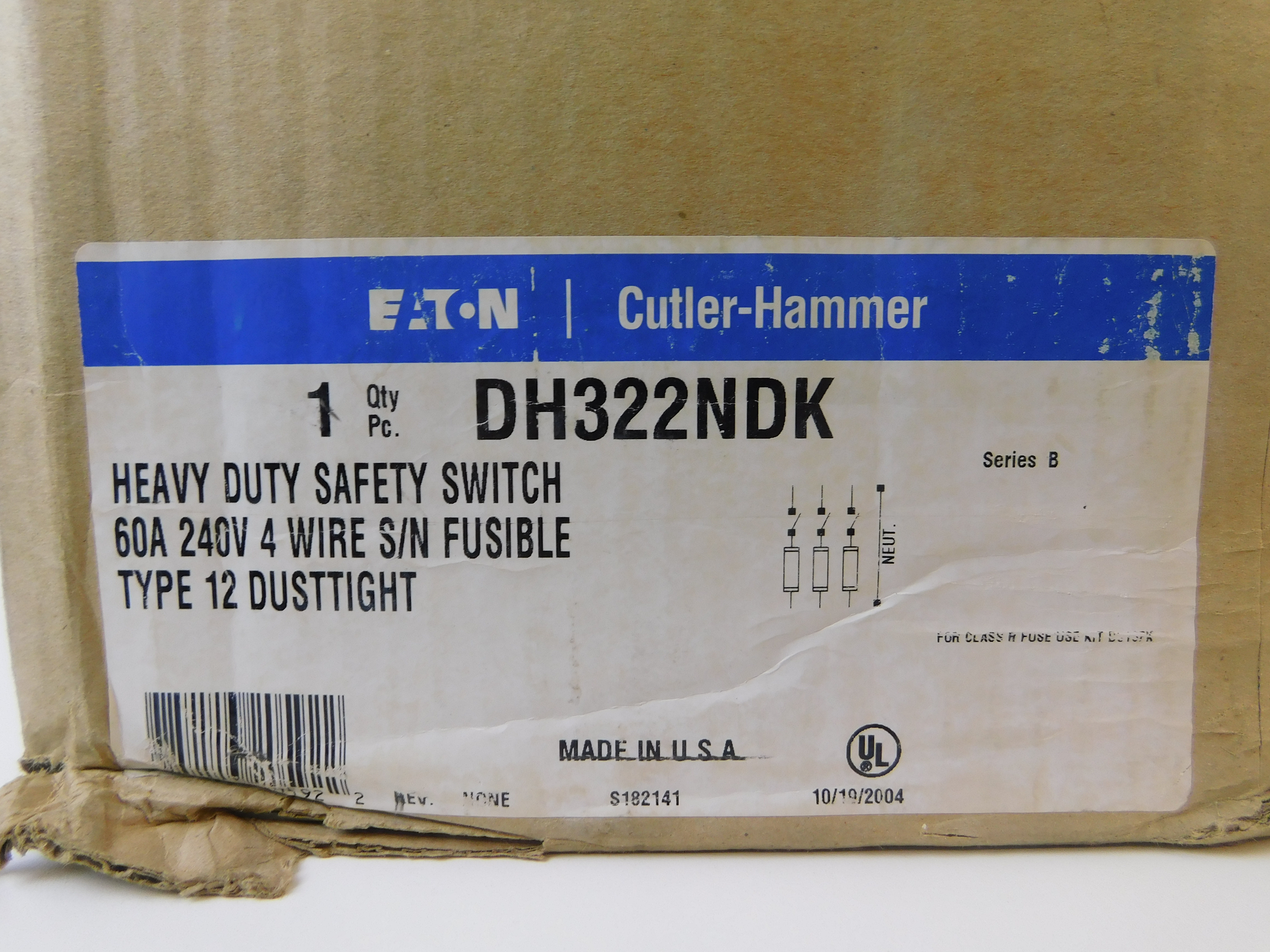 Eaton DH322NDK Single Throw Safety Switch