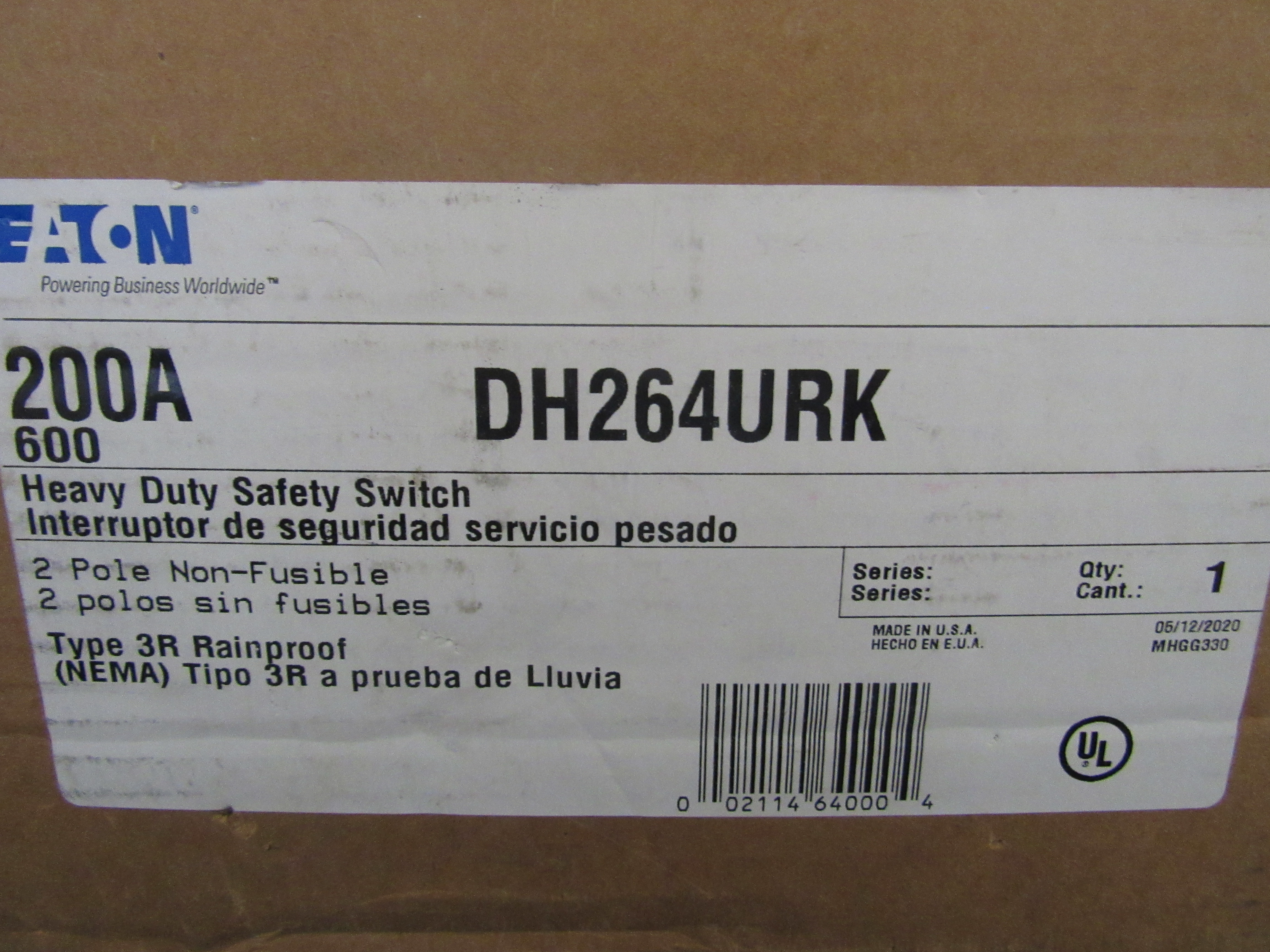 Eaton DH264URK Heavy Duty Safety Switches