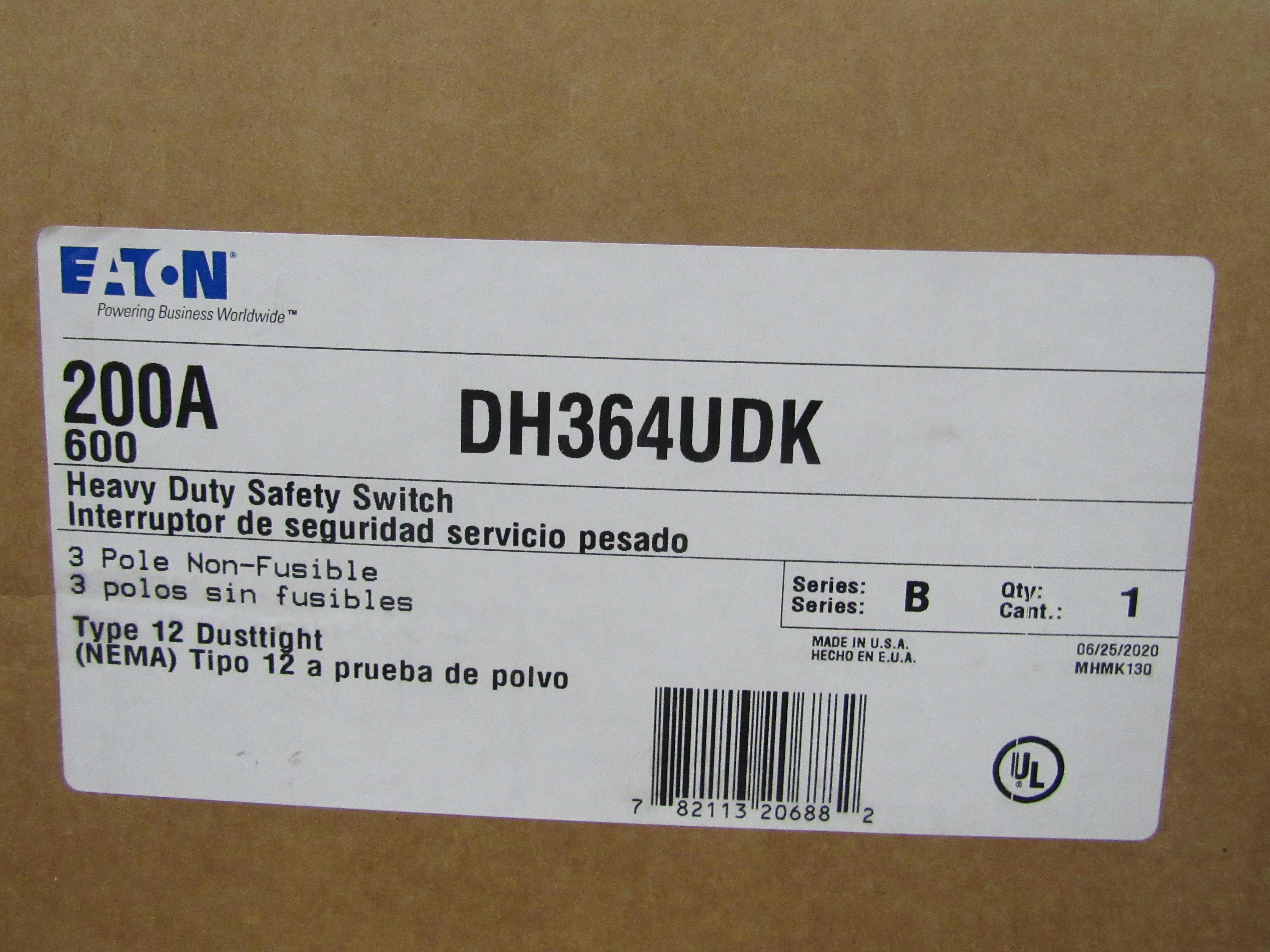 Eaton DH364UDK Single Throw Safety Switch