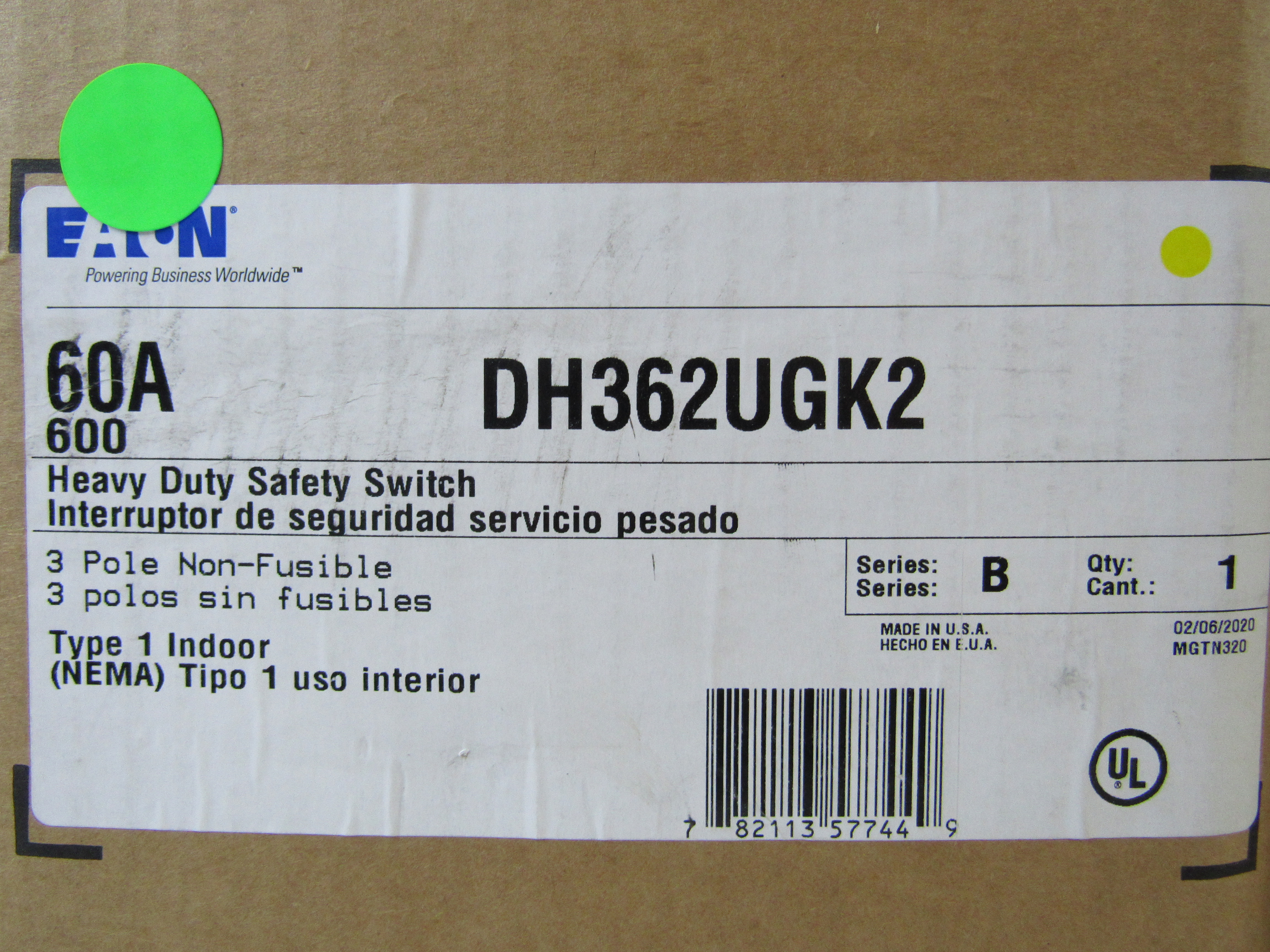 Eaton DH362UGK2 Safety Switches