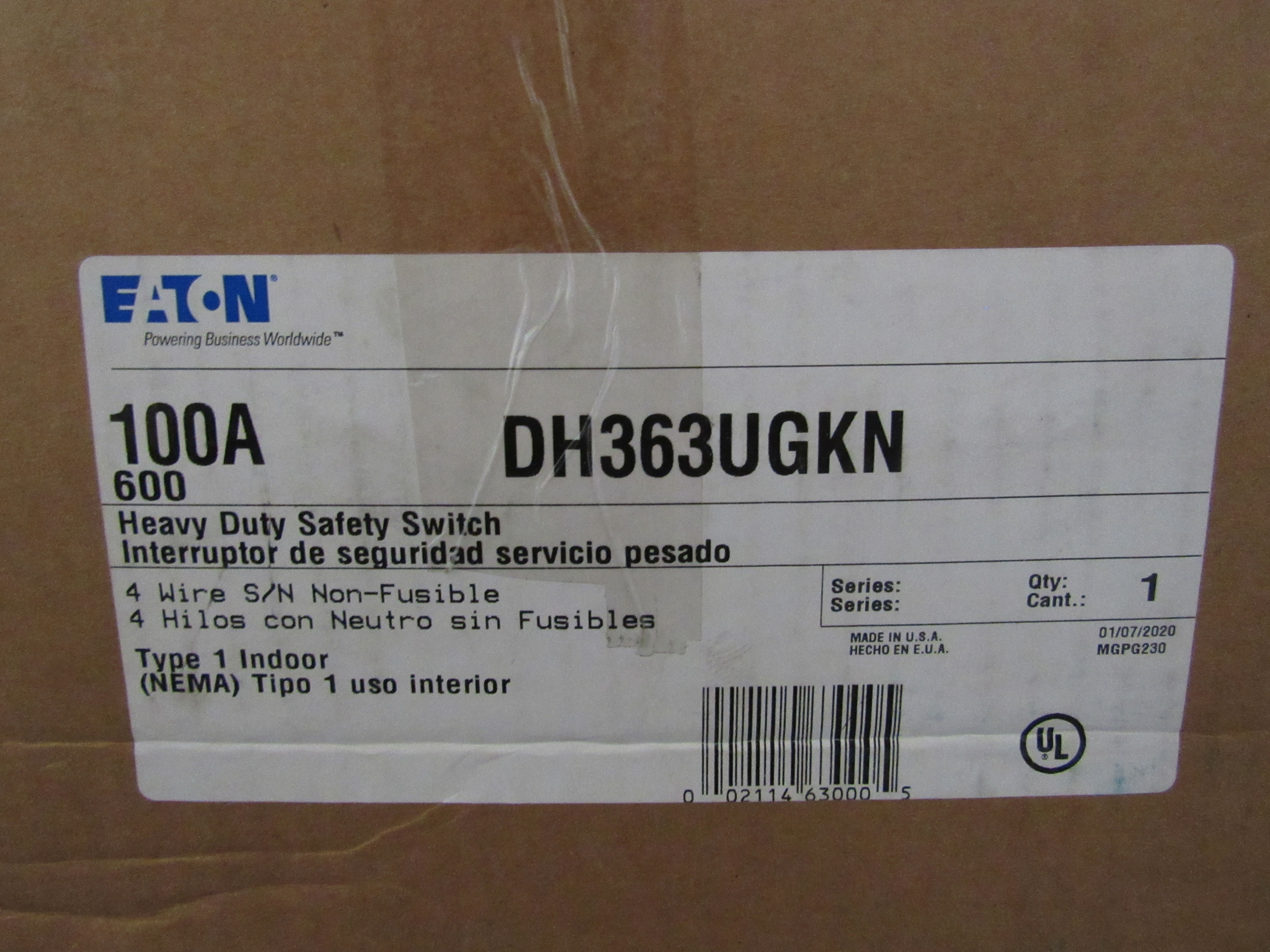 Eaton DH363UGKN Safety Switches