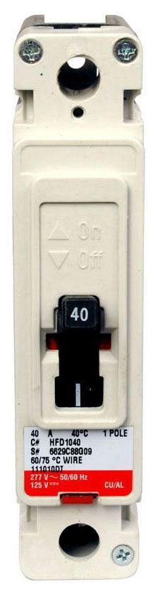 Eaton HFD1020 Non-Interchangeable Trip Circuit Breaker (Damaged, For Parts or Repair)