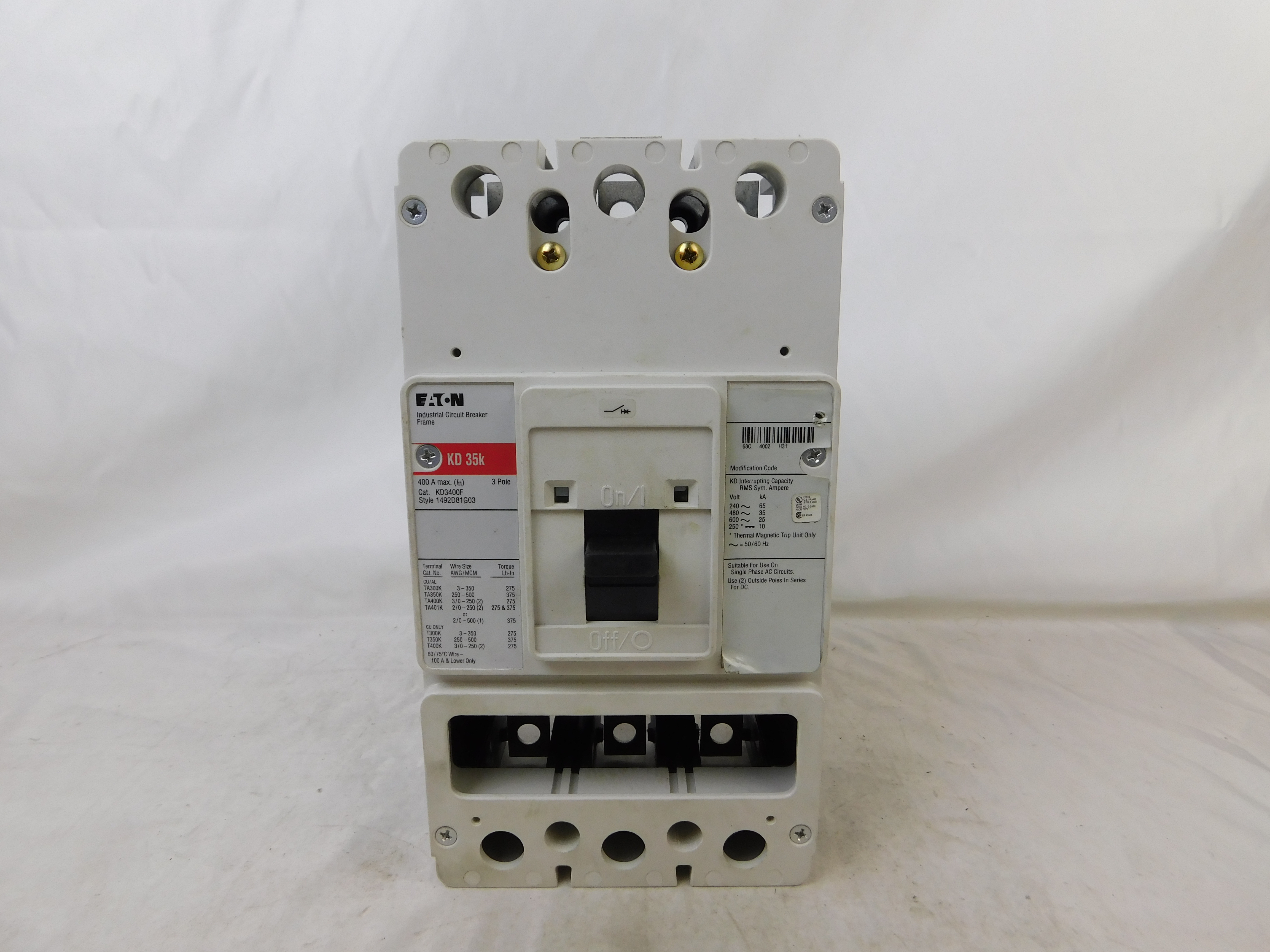 Eaton KD3400F Molded Case Circuit Breaker Frame (Used)