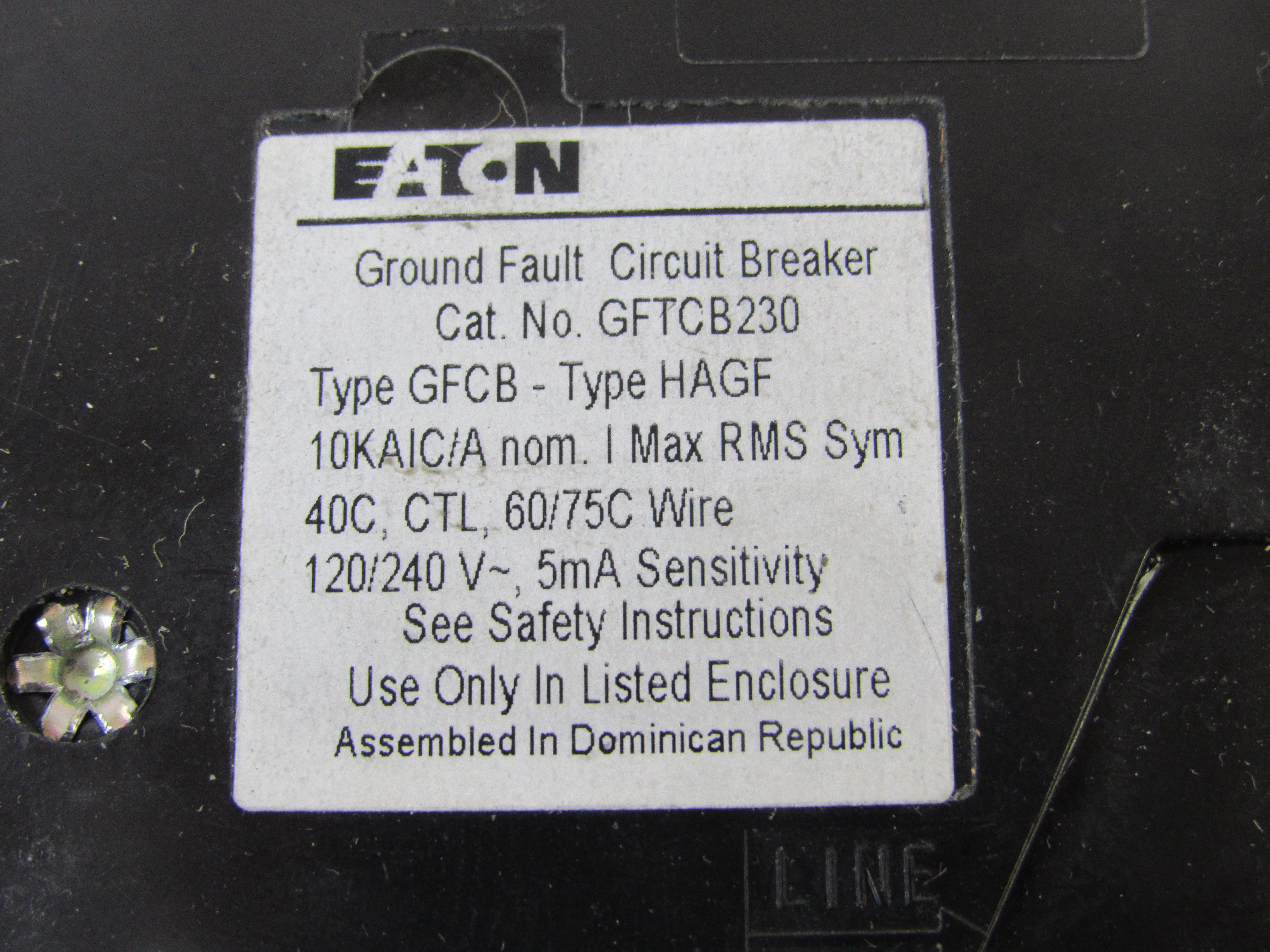 Eaton GFTCB230 Ground Fault Circuit Breaker (Used)
