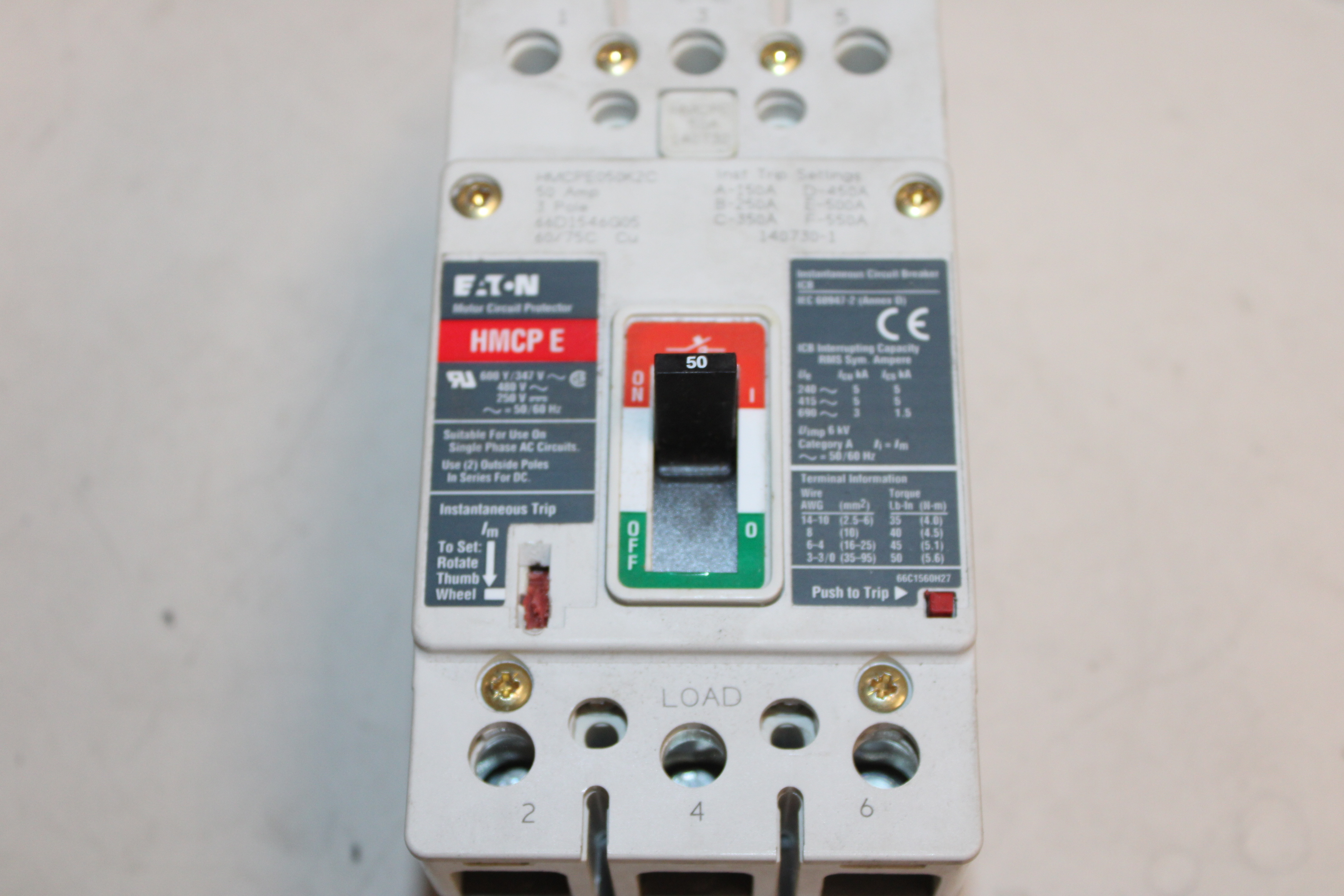 Eaton HMCPE050K2C Motor Circuit Protector (Used)