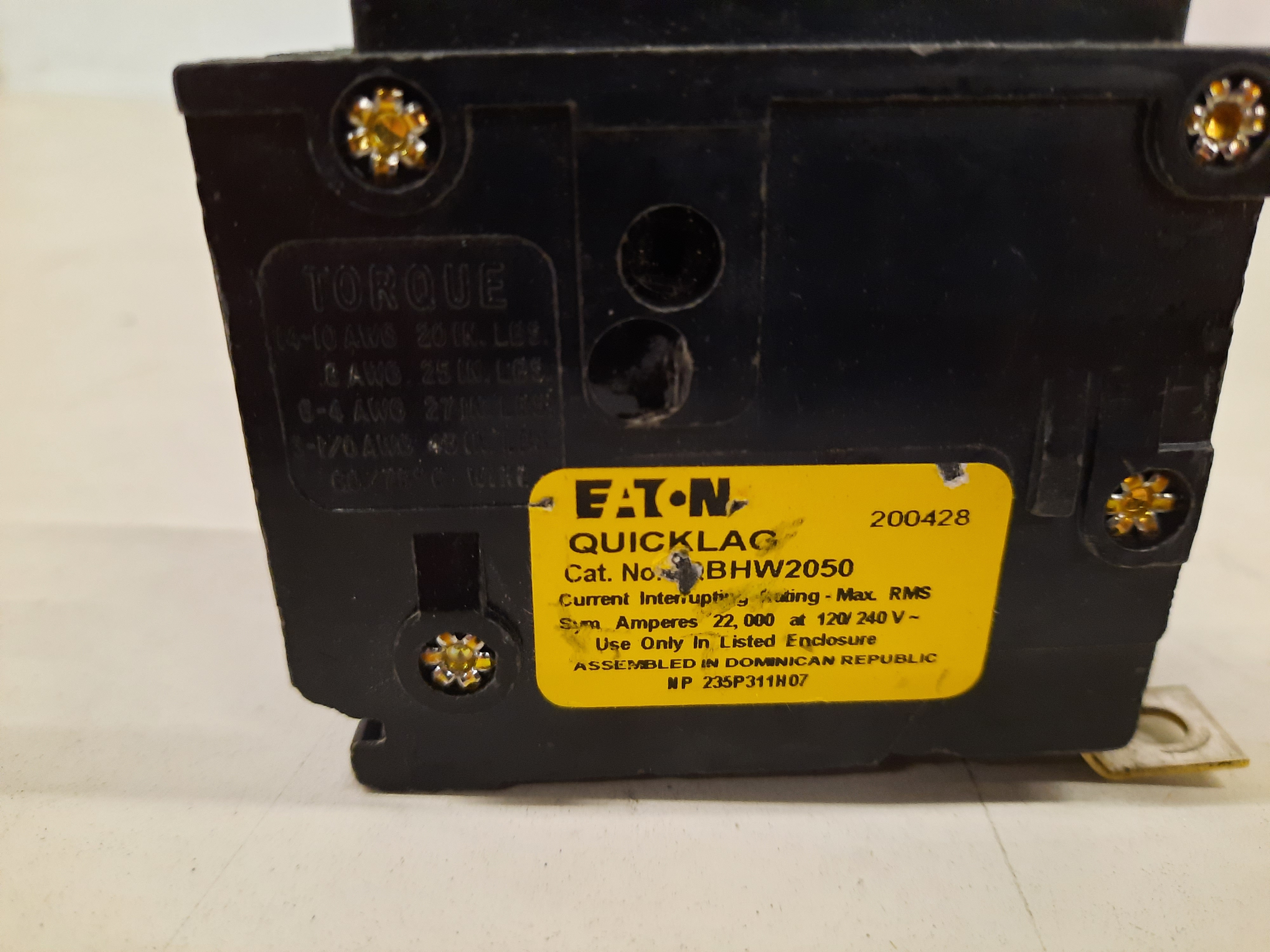 Eaton QBHW2050 Circuit Breaker (Used)