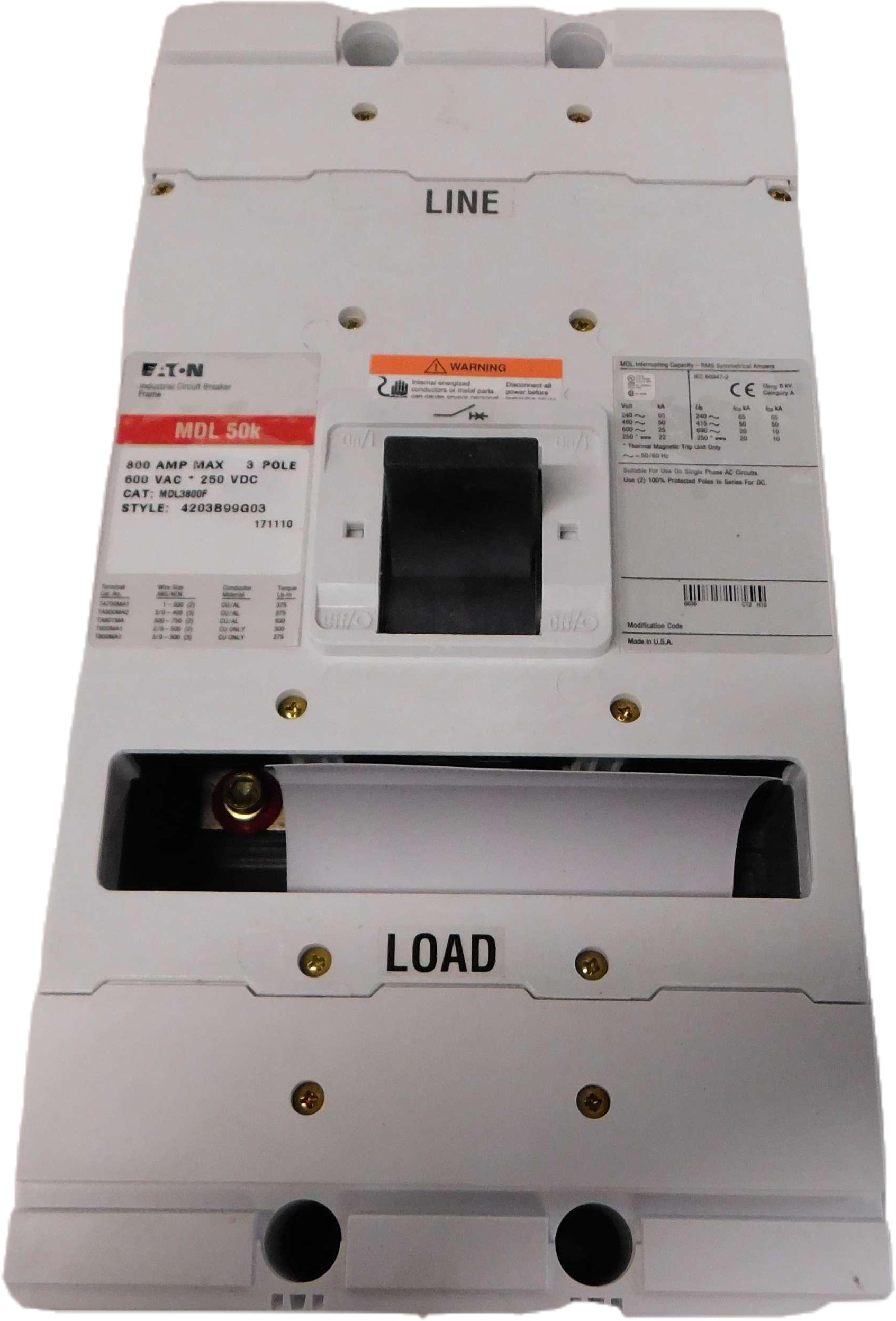Eaton MDL3800F Molded Case Circuit Breaker Frame (Used)