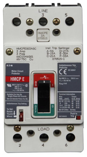 Eaton HMCPE003A0C Motor Circuit Protector (Damaged, For Parts or Repair)
