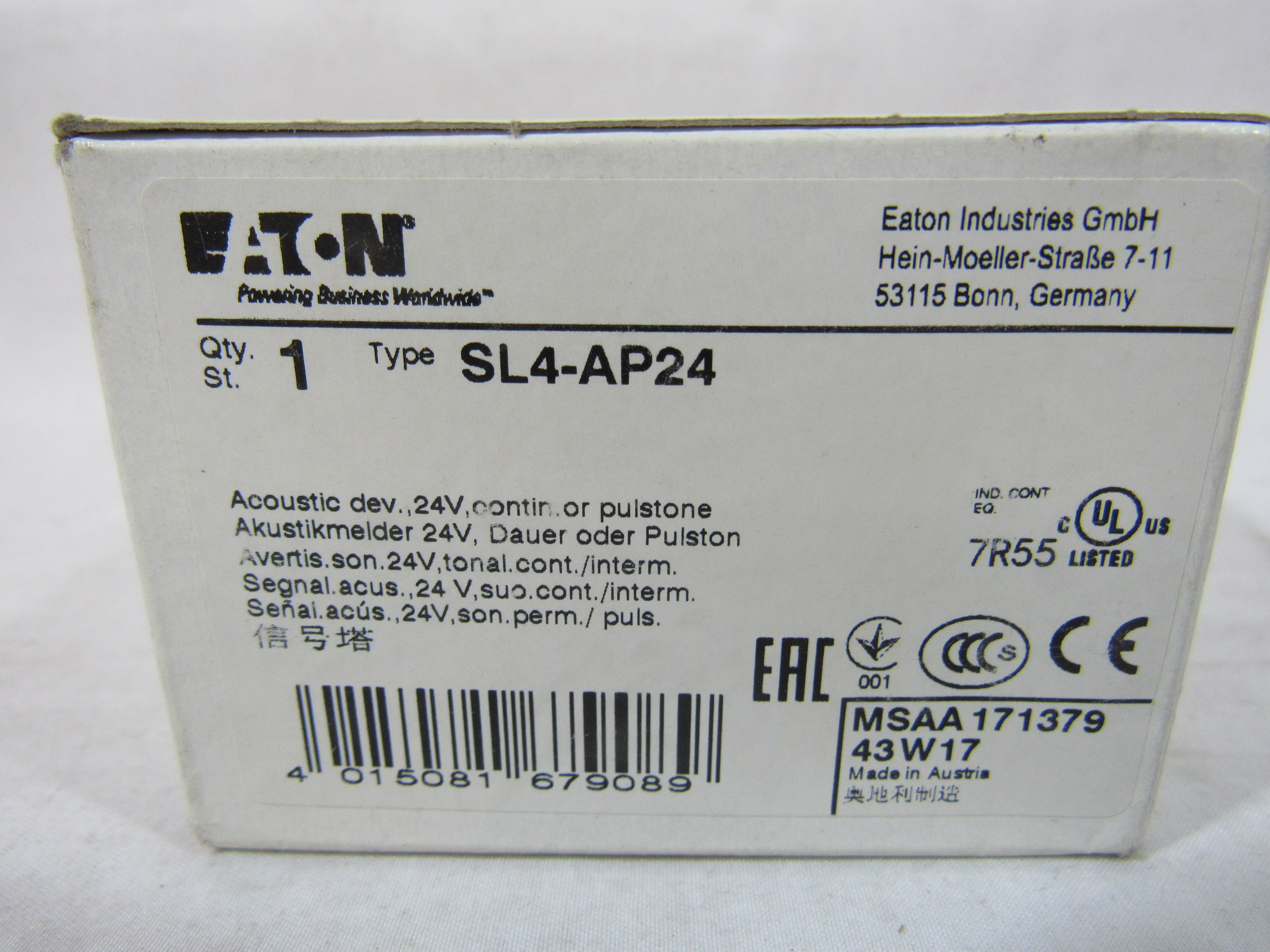 Eaton SL4-AP24 Stack Light Acoustic Module Eaton SL4-AP24 Stack Light Acoustic Module