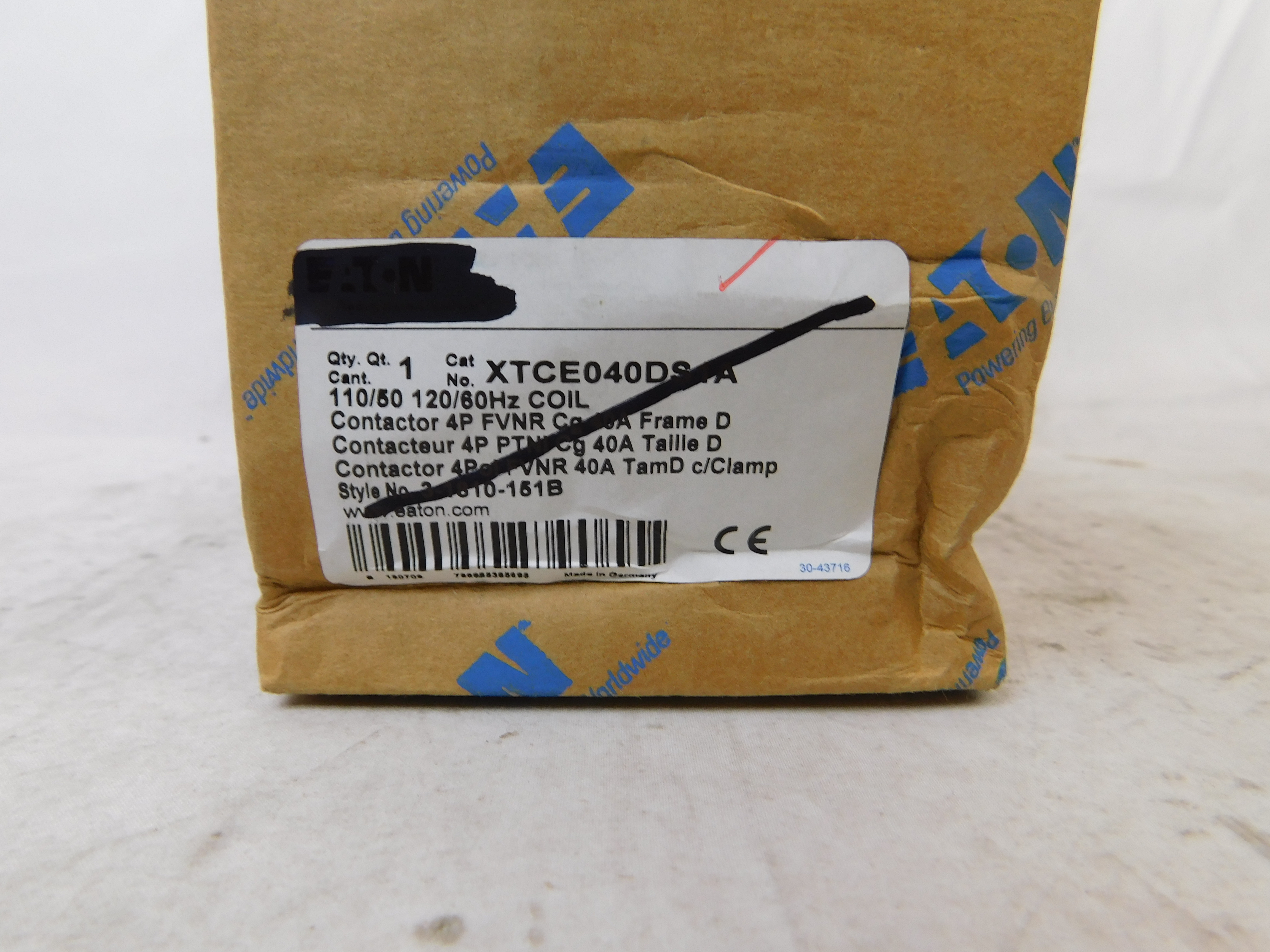 Eaton XTCE040DS1A Contactor