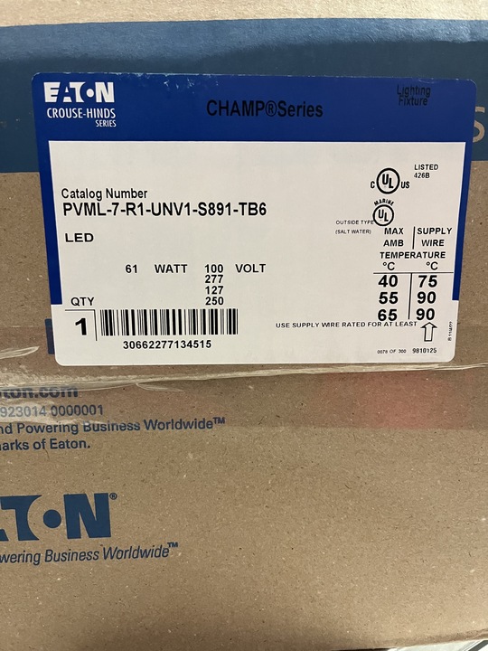 Eaton ECLOT-0574-P-PVML-7-R1-UNV1-S891-TB6 Other Lighting Fixtures/Trim/Accessories