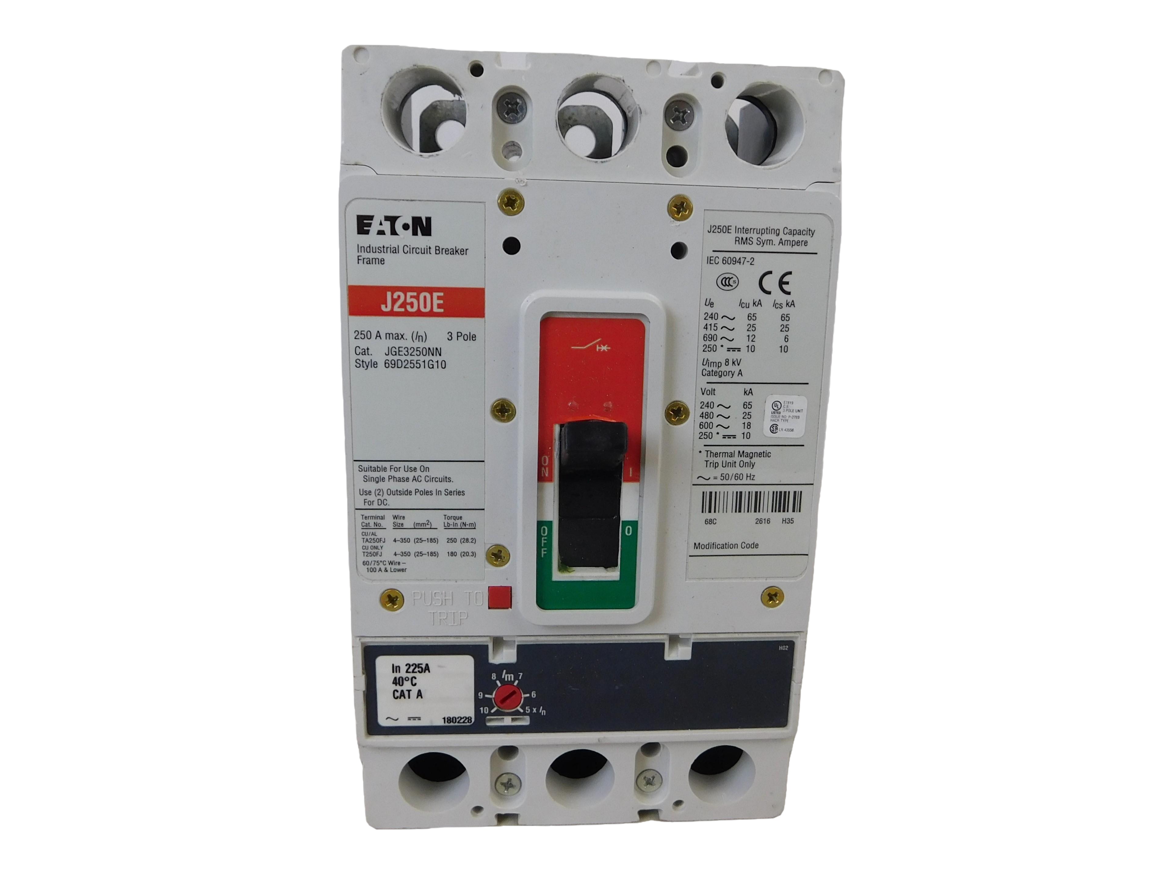 Eaton JGE3225FAW Molded Case Breakers (MCCBs)
