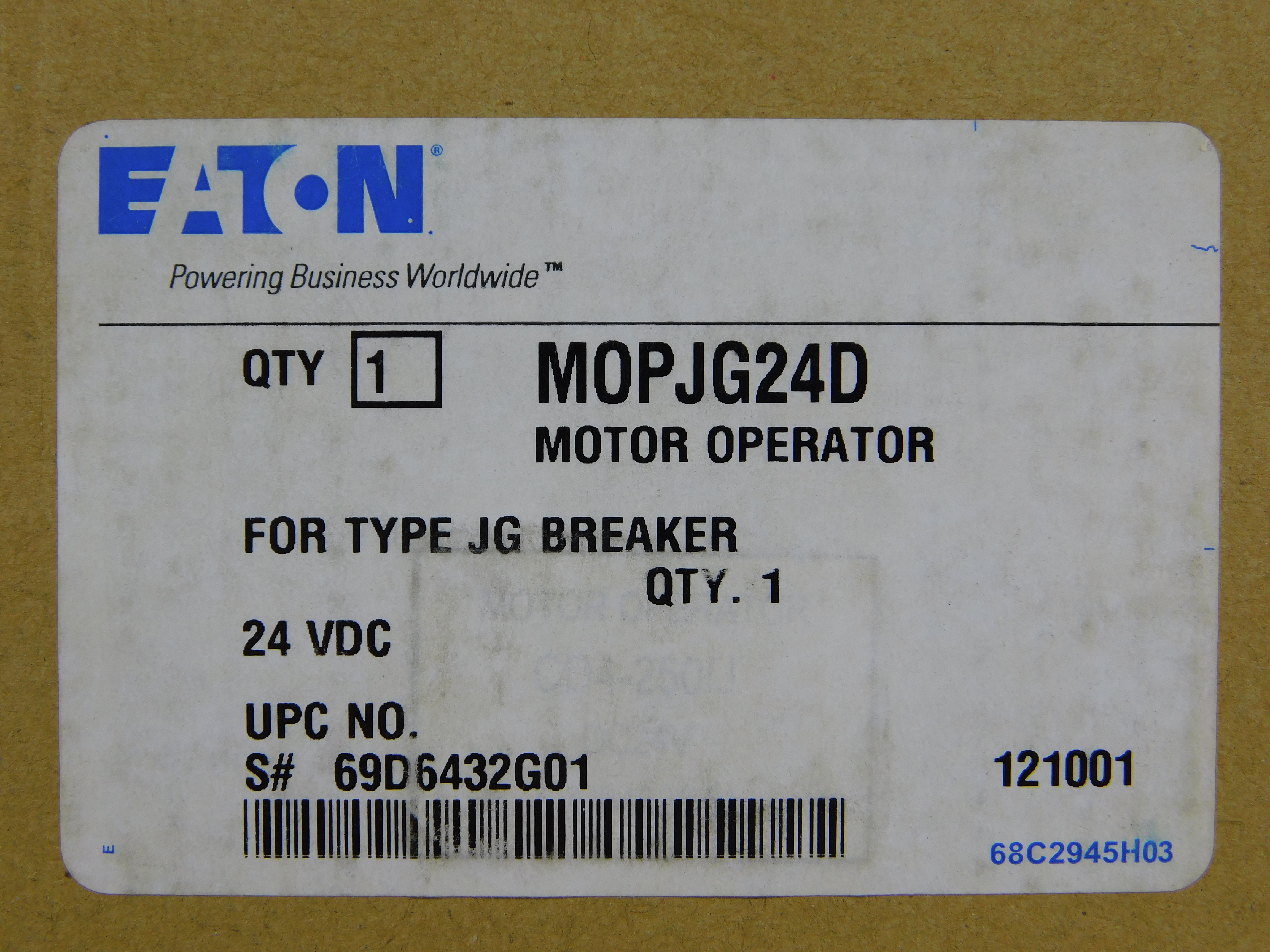 Eaton MOPJG24D Circuit Breaker Accessories