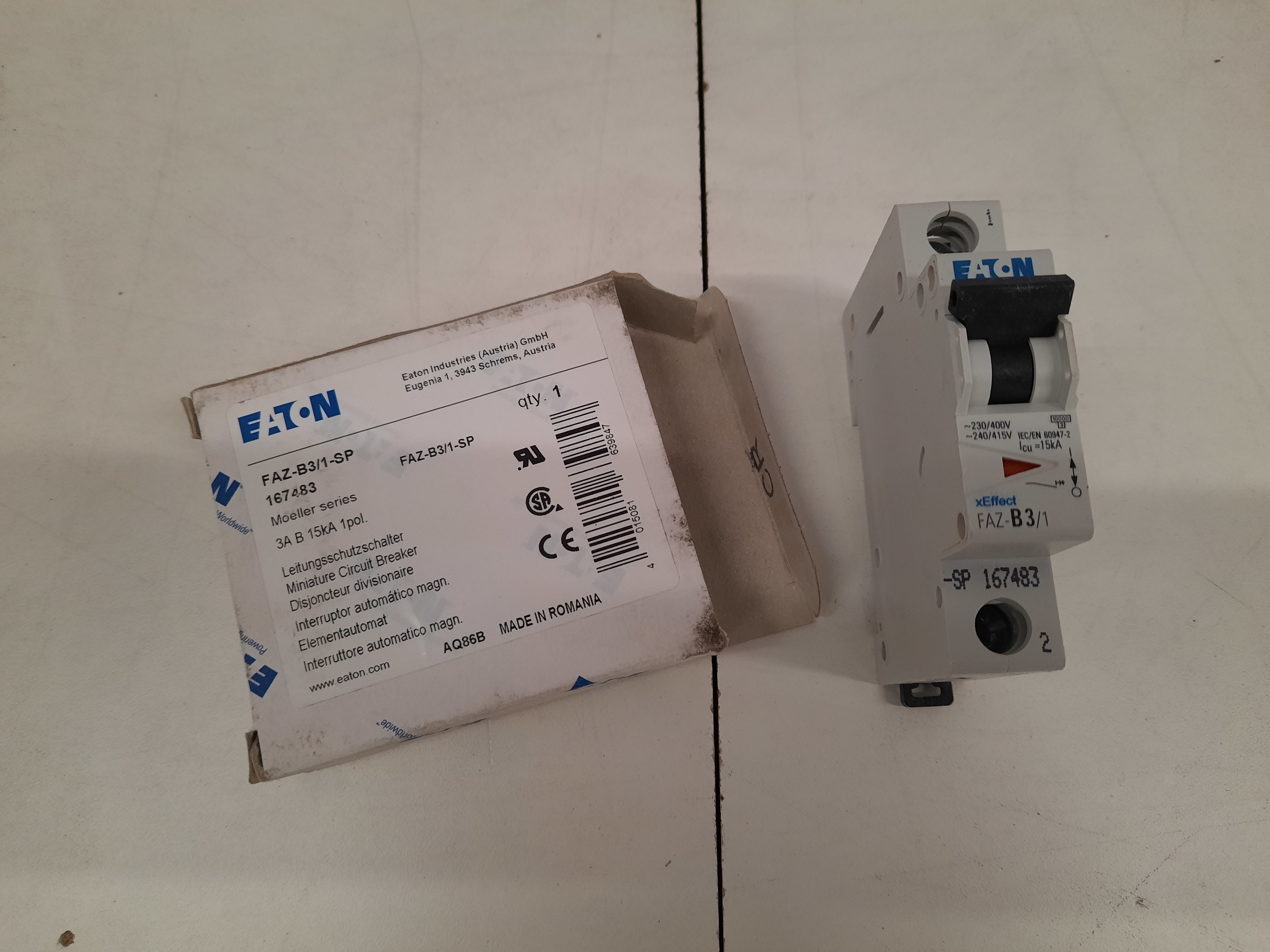 Eaton FAZ-B3/1-SP Din Rail Mounted Circuit Breakers