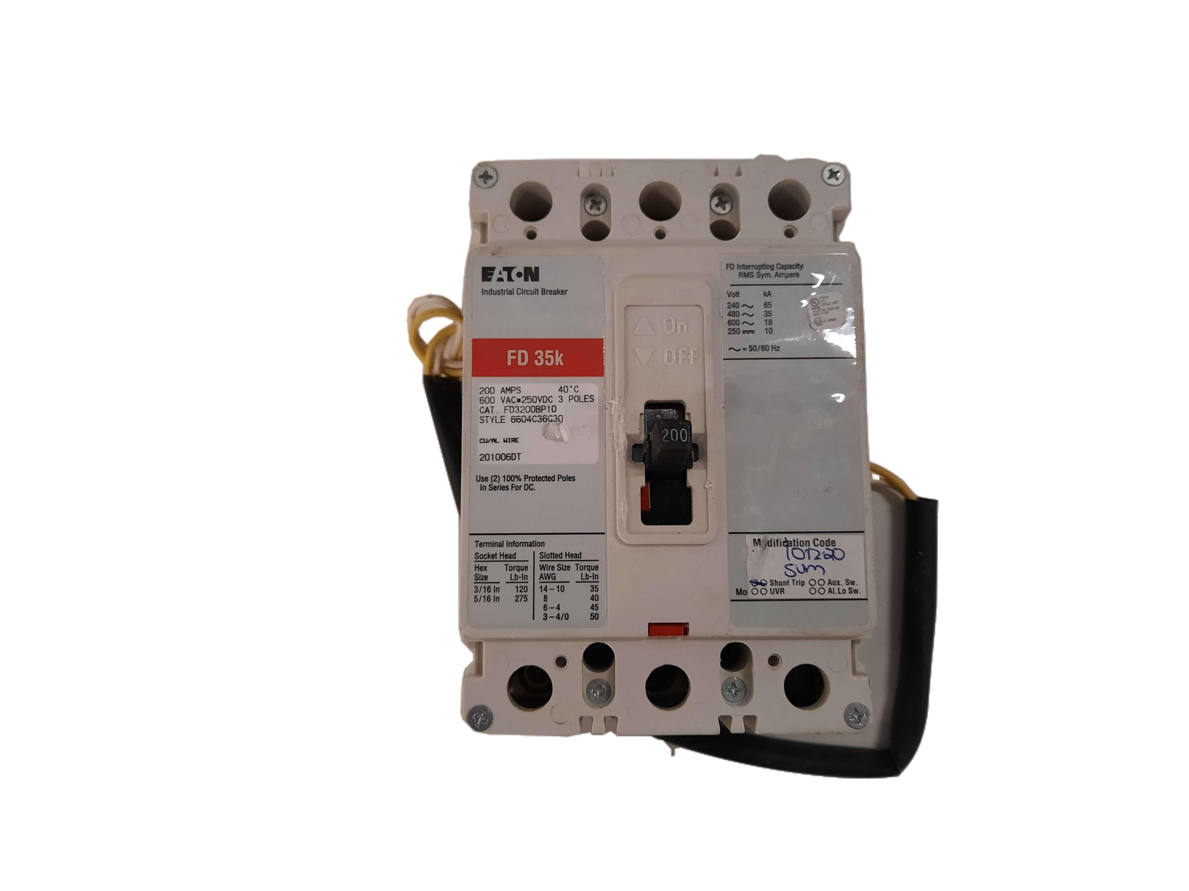 Eaton FD3200 Molded Case Breakers (MCCBs)