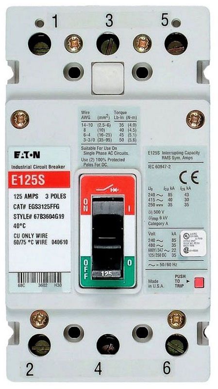 Eaton EGS3125FFG Molded Case Breakers (MCCBs)
