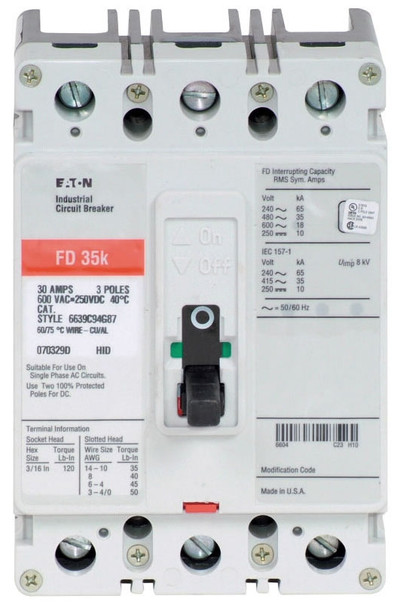 Eaton FD3125L Molded Case Breakers (MCCBs)