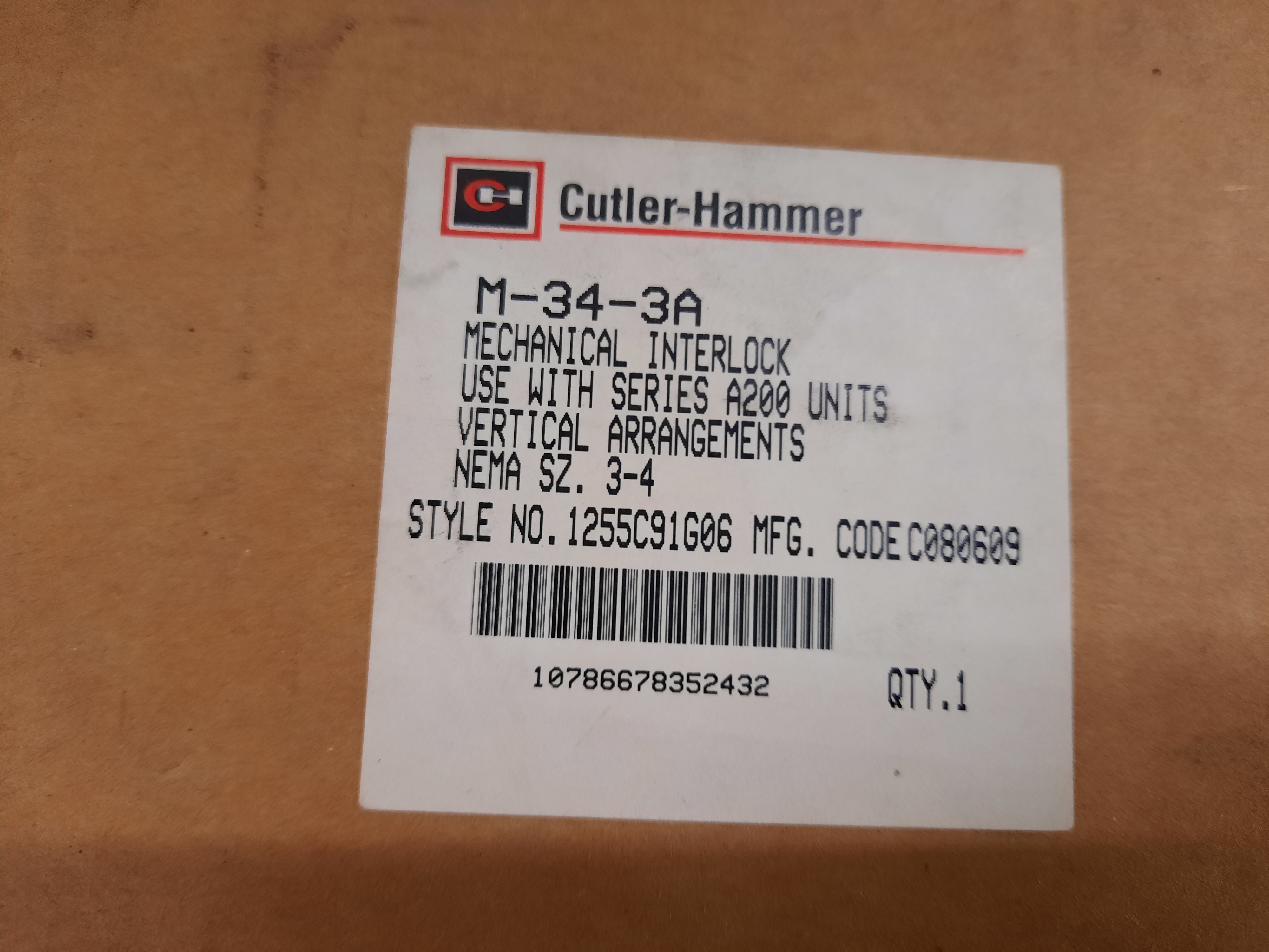 Eaton NSB M-34-3A Starter and Contactor Accessories Mechanical Interlock Kit