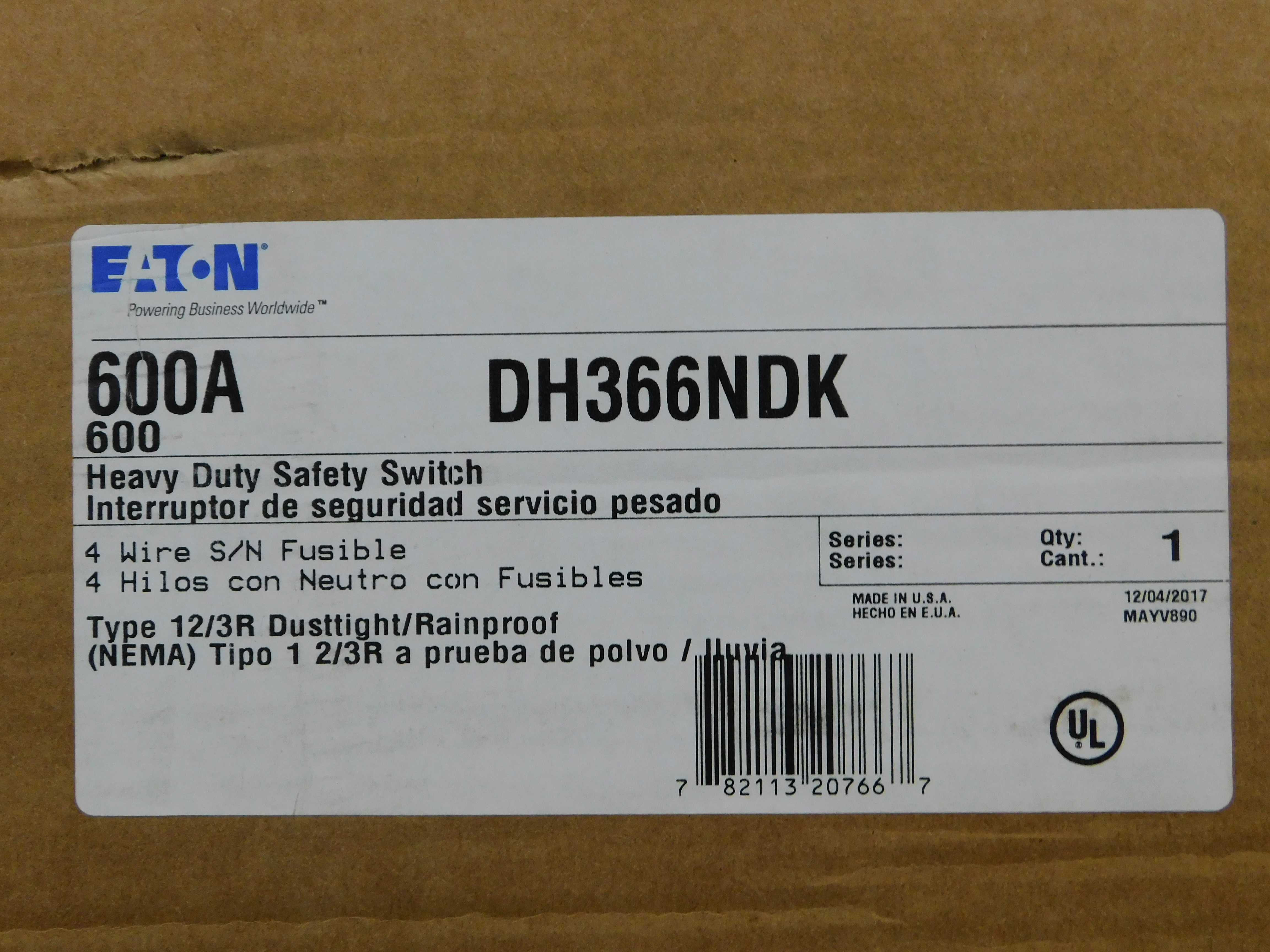 Eaton DH366NDK Safety Switches