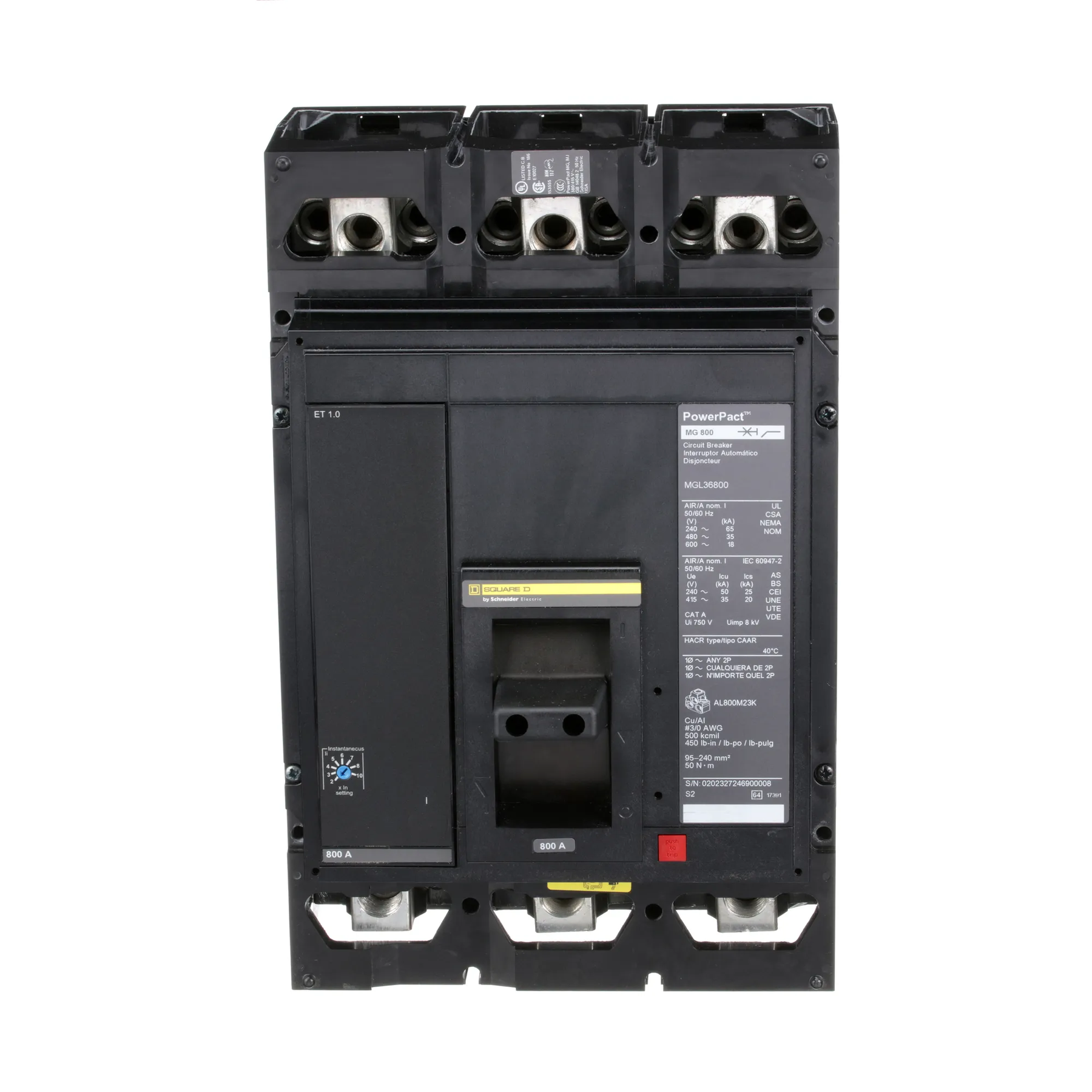 Square D MGL36800 Molded Case Breakers (MCCBs)