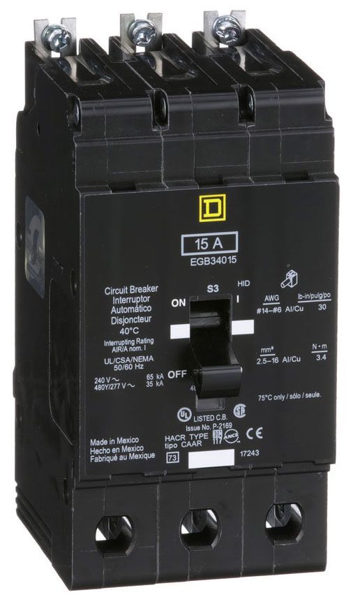 Square D EGB34015 Miniature Circuit Breakers (MCBs)