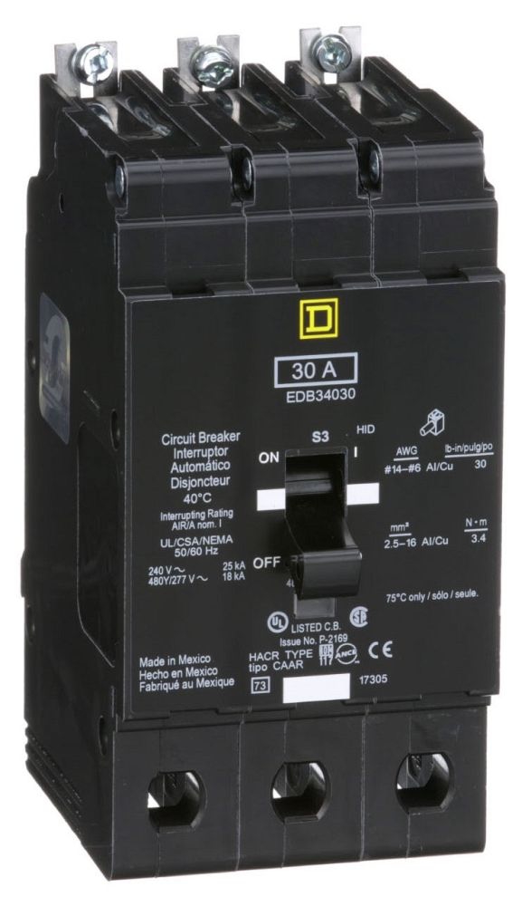 Square D EDB34030 Miniature Circuit Breakers (MCBs)