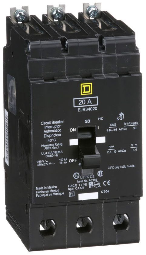 Square D EJB34020 Miniature Circuit Breakers (MCBs)