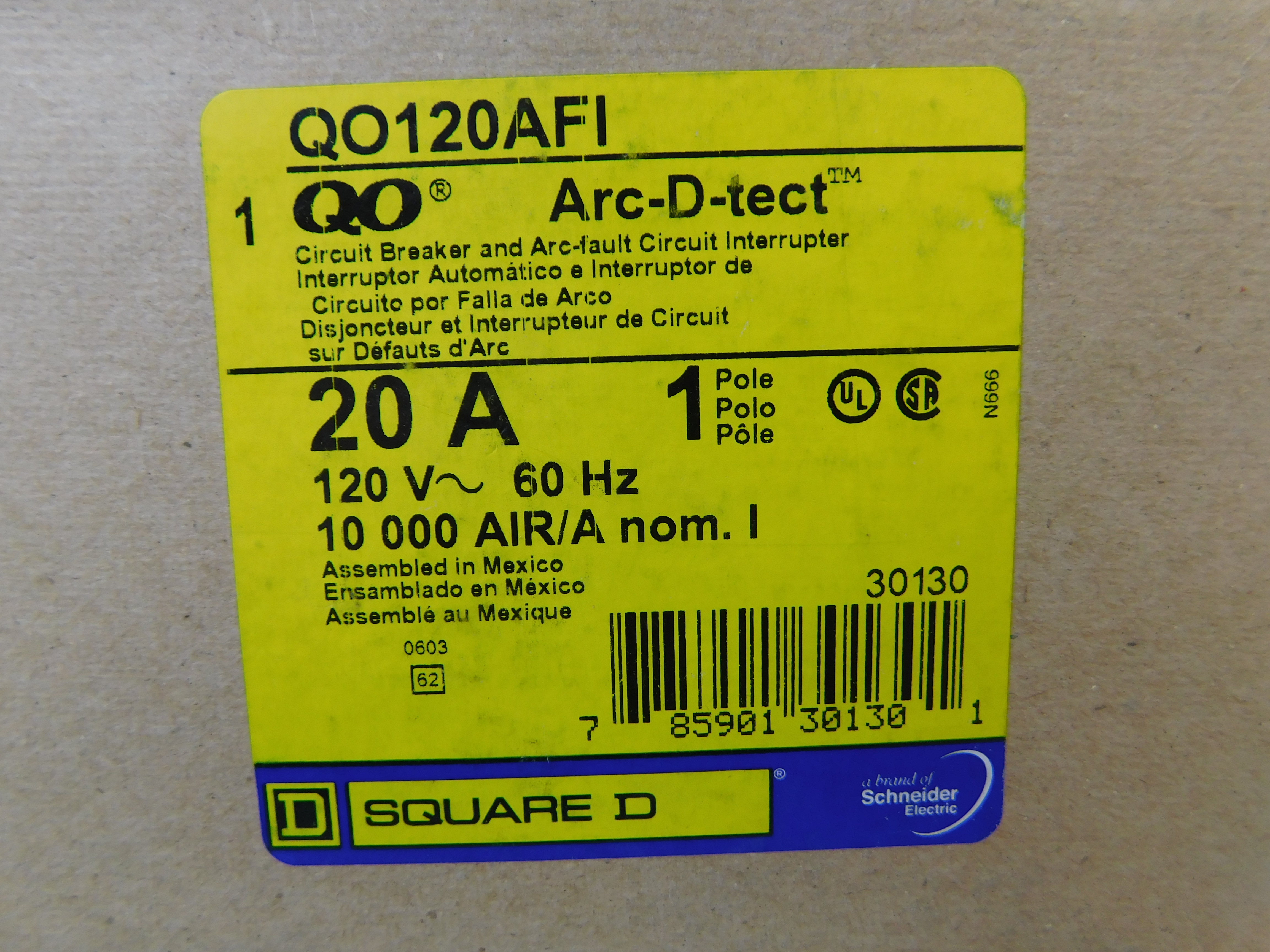 Square D QO120AFI Miniature Circuit Breakers (MCBs)