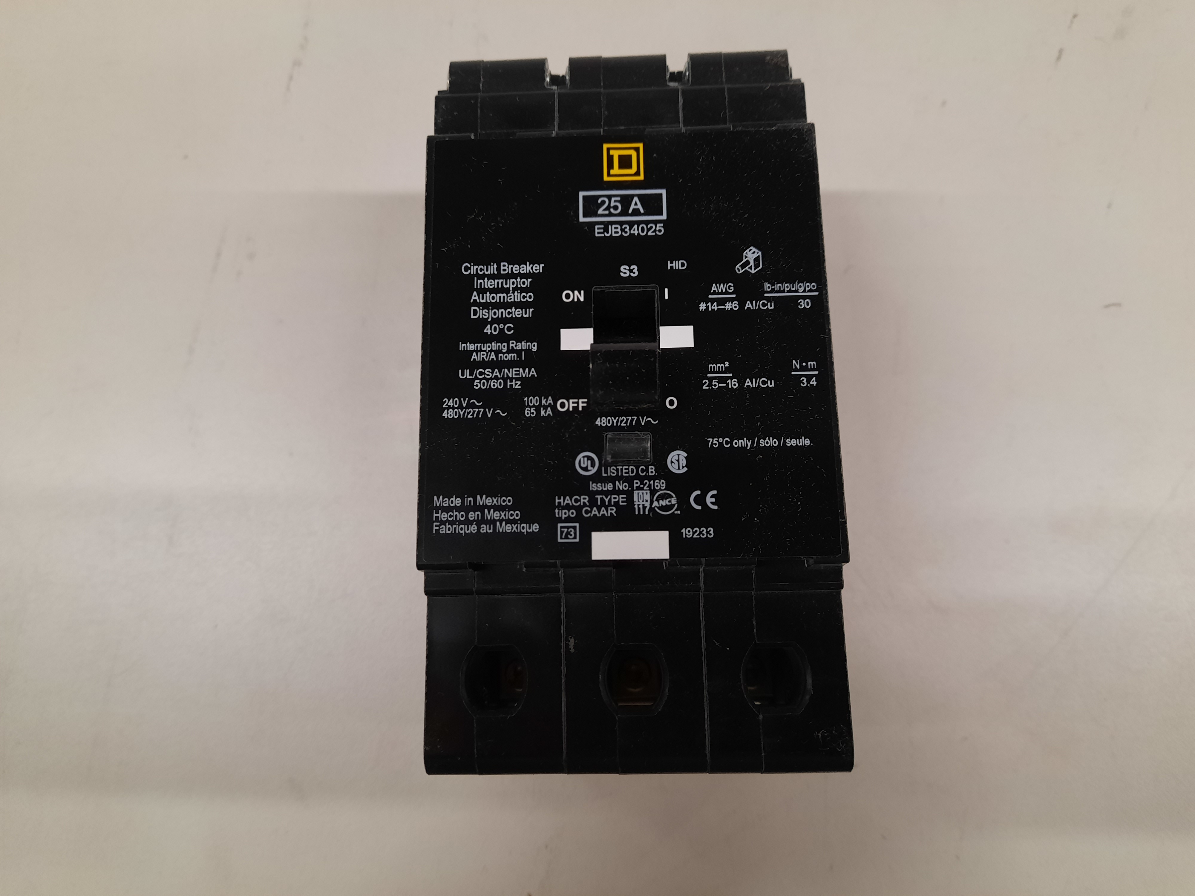 Square D EJB34025 Miniature Circuit Breakers (MCBs)