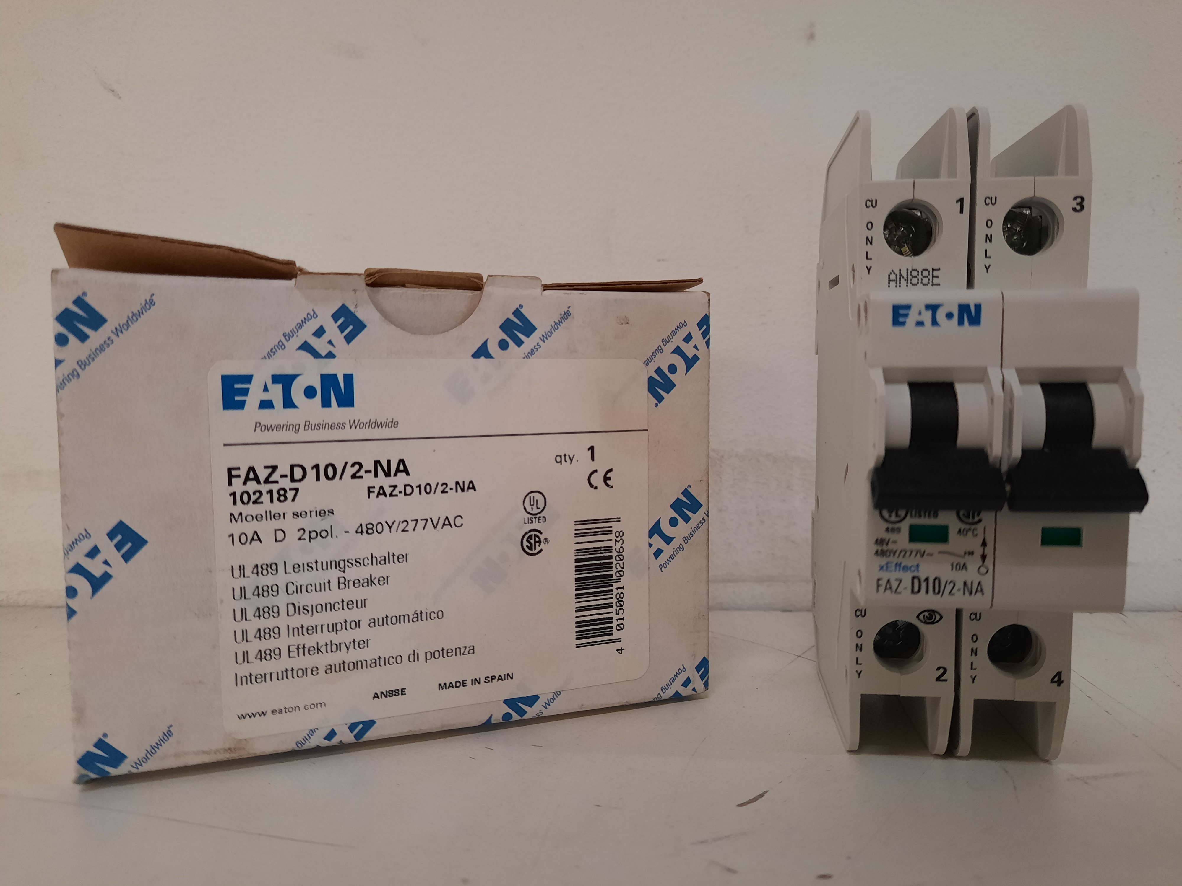 Eaton FAZ-D10/2-NA Miniature Circuit Breakers (MCBs)