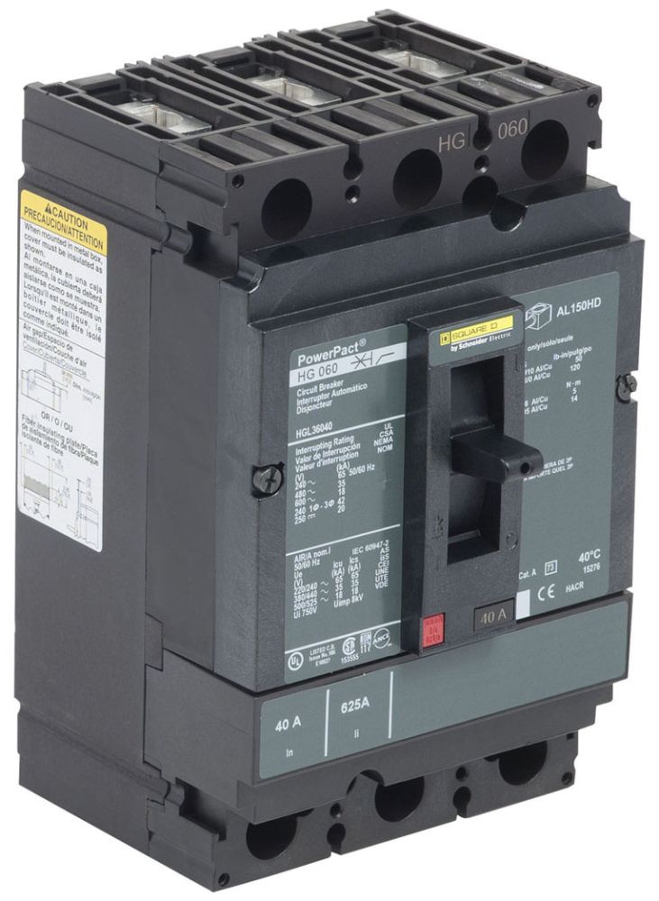 Square D HGL36040 Molded Case Breakers (MCCBs)