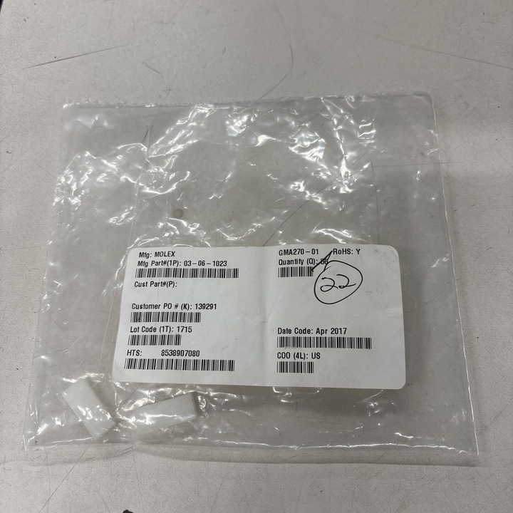 Molex 03-06-1023-LOT-10/17/2025 Plug/Connector/Adapter Accessories
