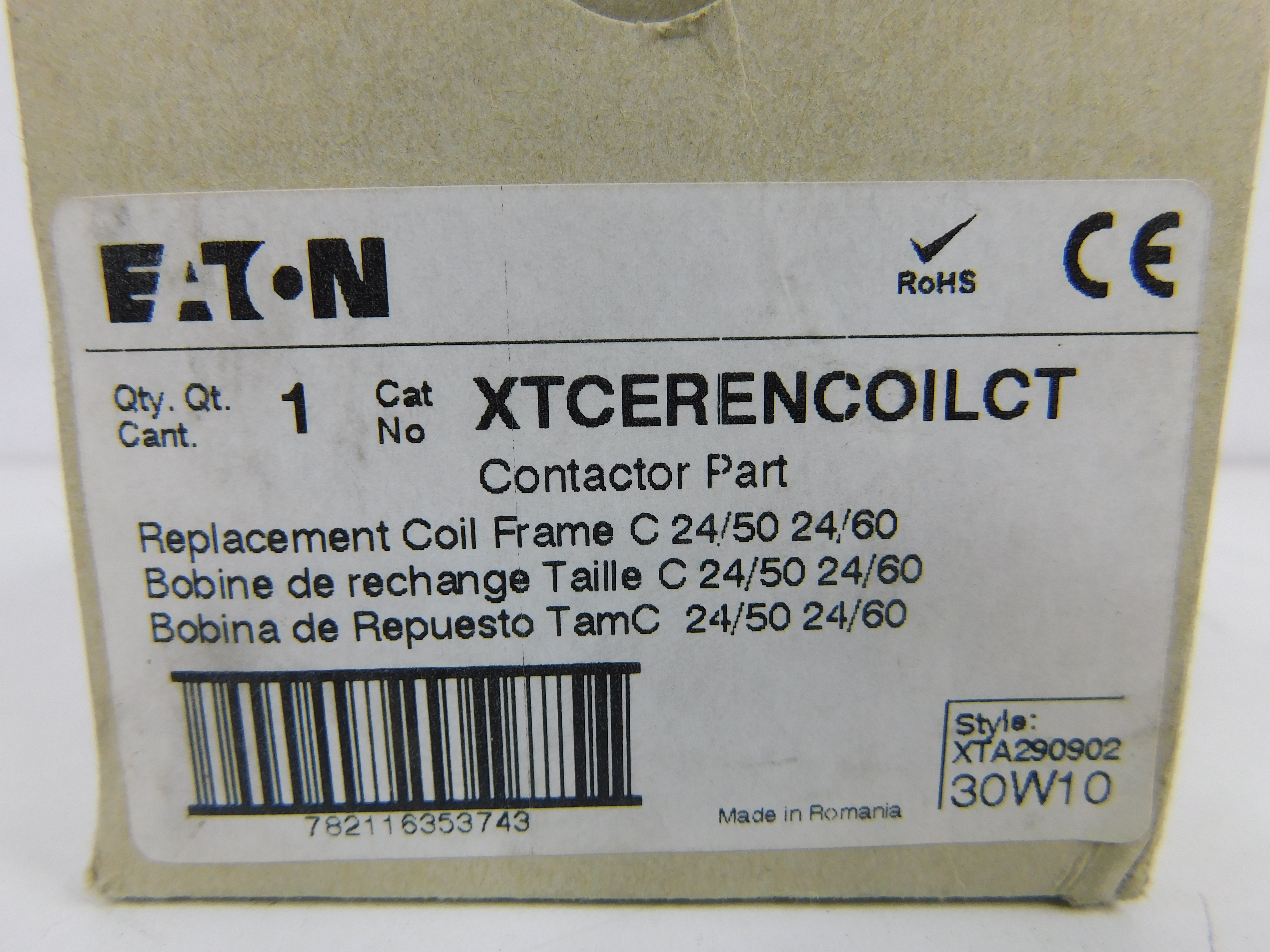 Eaton XTCERENCOILCT contactor Coil