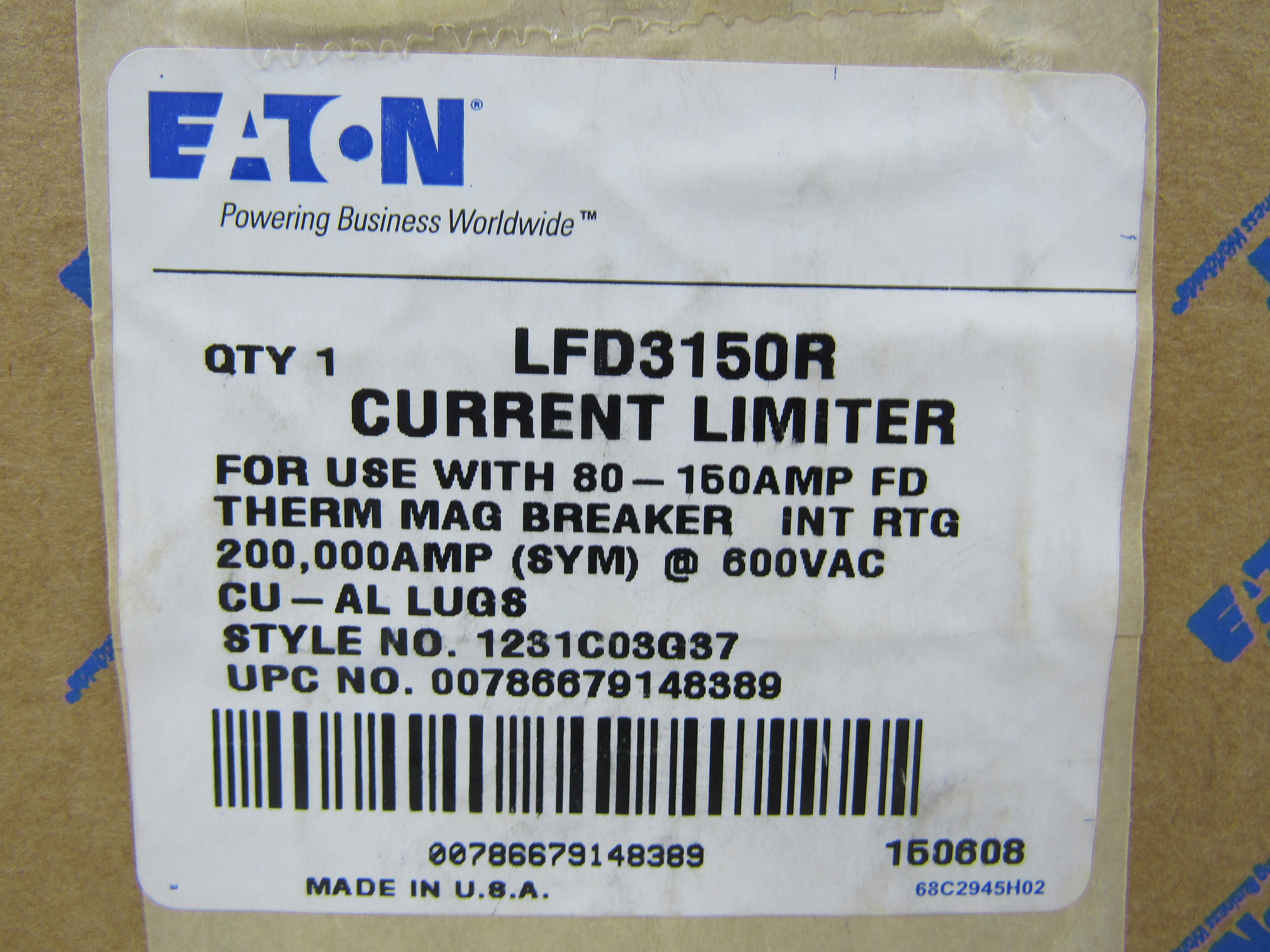 Eaton LFD3150R Molded Case Circuit Breaker Current Limiter