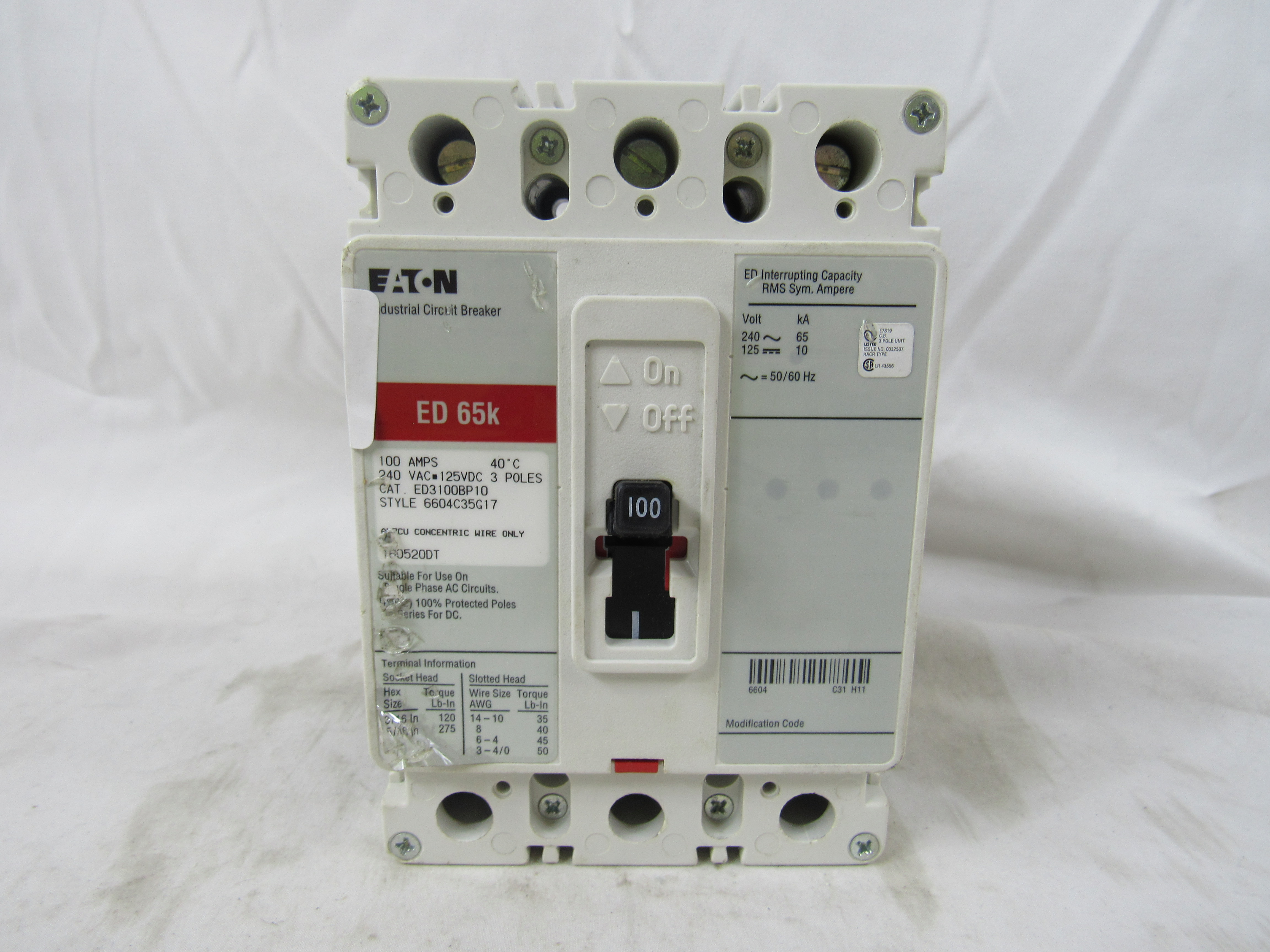 Eaton ED3100 Molded Case Breakers (MCCBs)