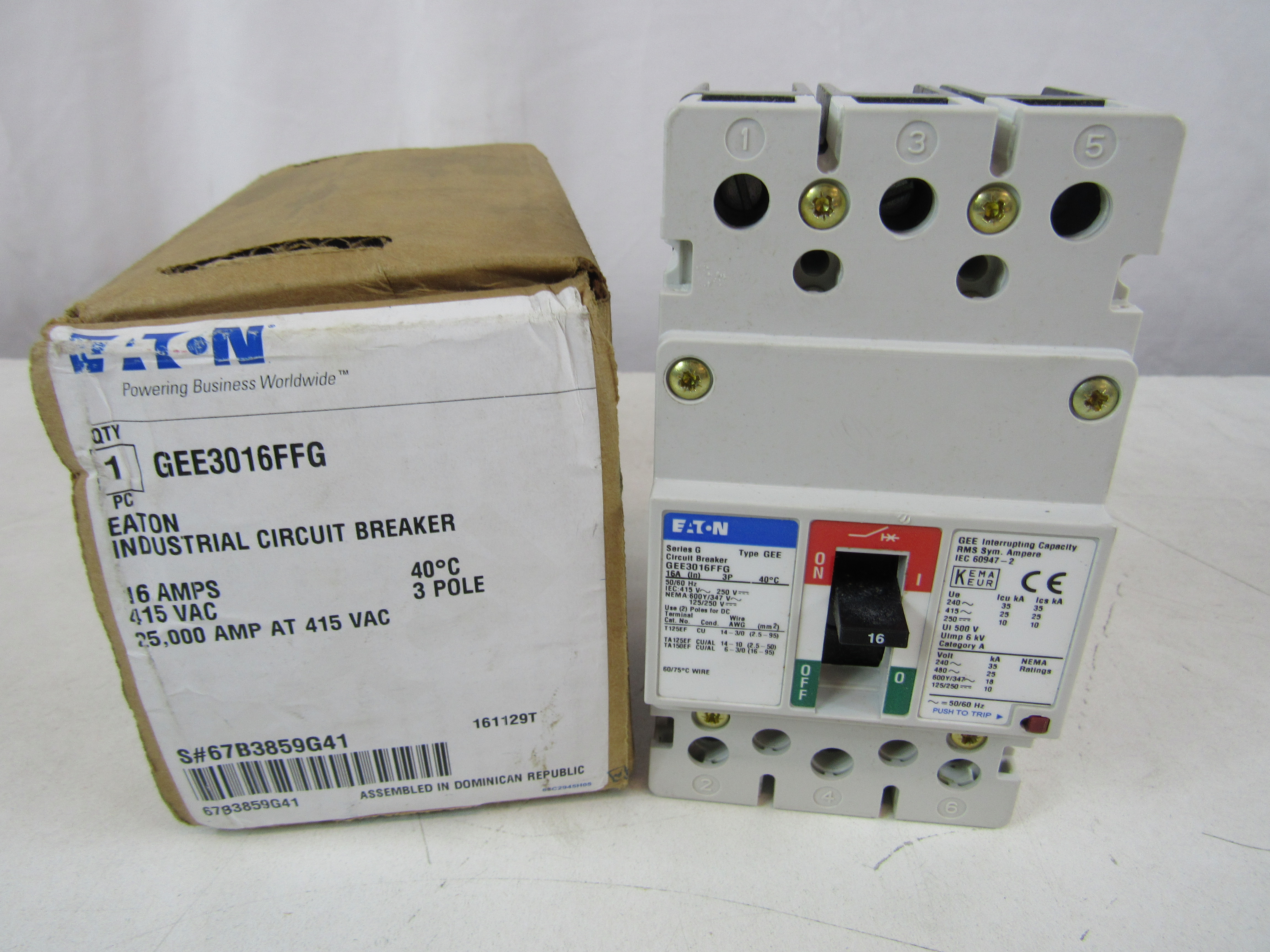 Eaton GEE3016FFG Molded Case Breakers (MCCBs)