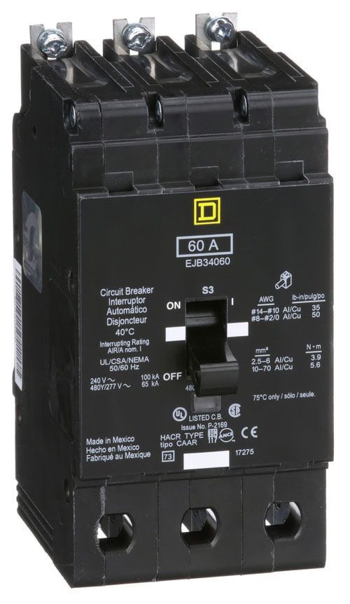 Square D EJB34060 Molded Case Breakers (MCCBs)