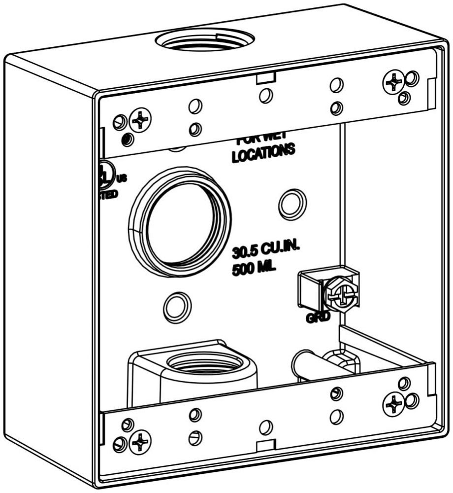Orbit 2B75-3-W Outlet Boxes/Covers/Accessories