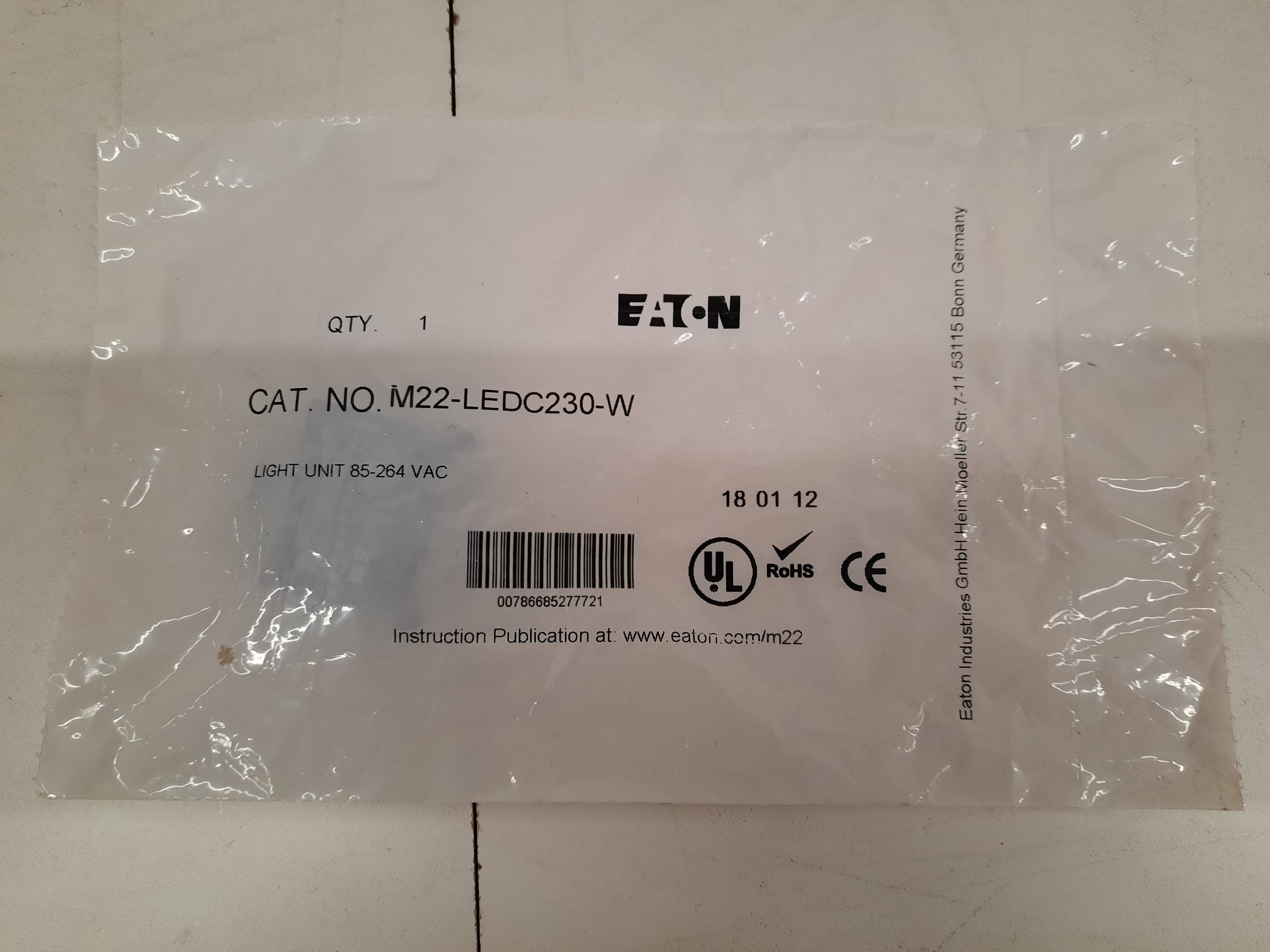 Eaton M22-LEDC230-W Pushbutton/Pilot Light/Selector Switch Accy