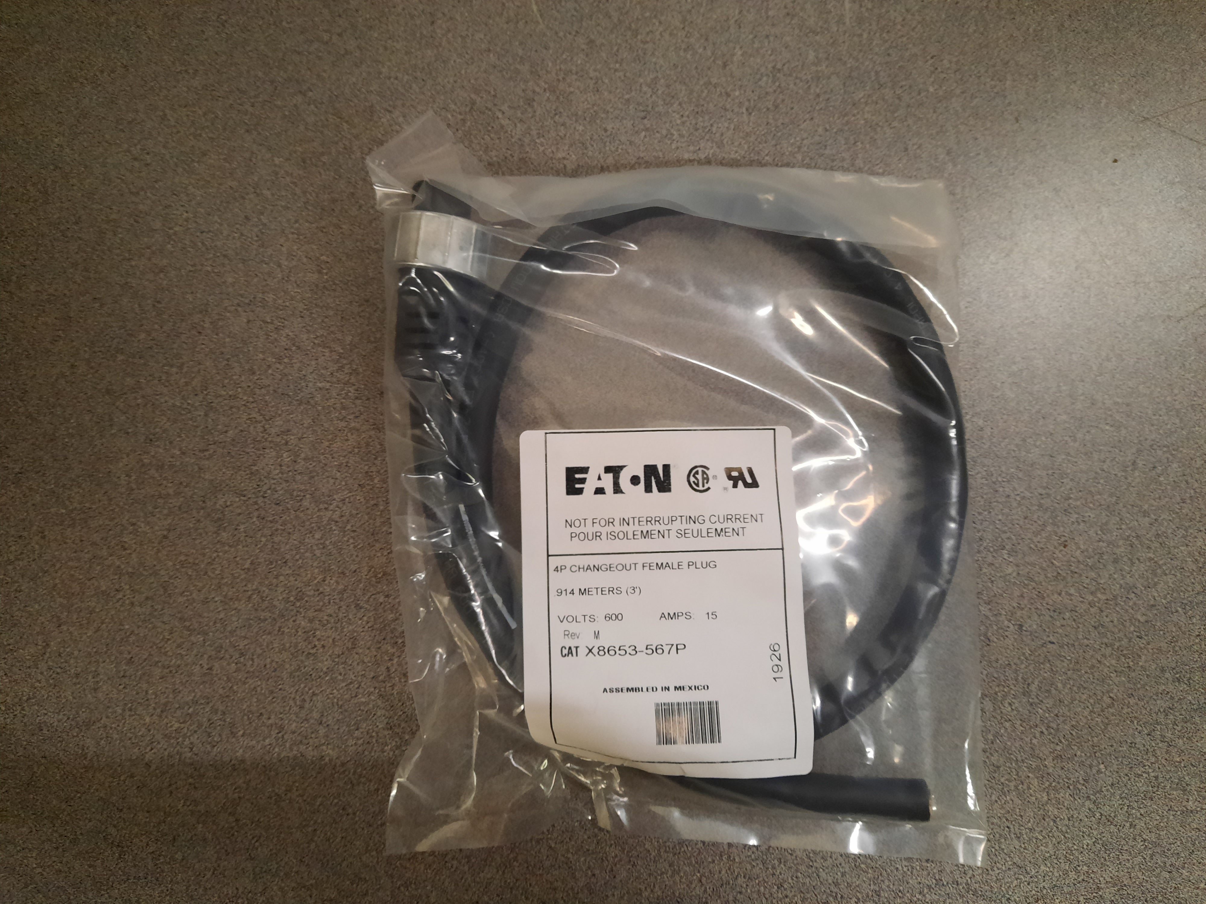 Eaton X8653-567P Wire/Cable/Cord