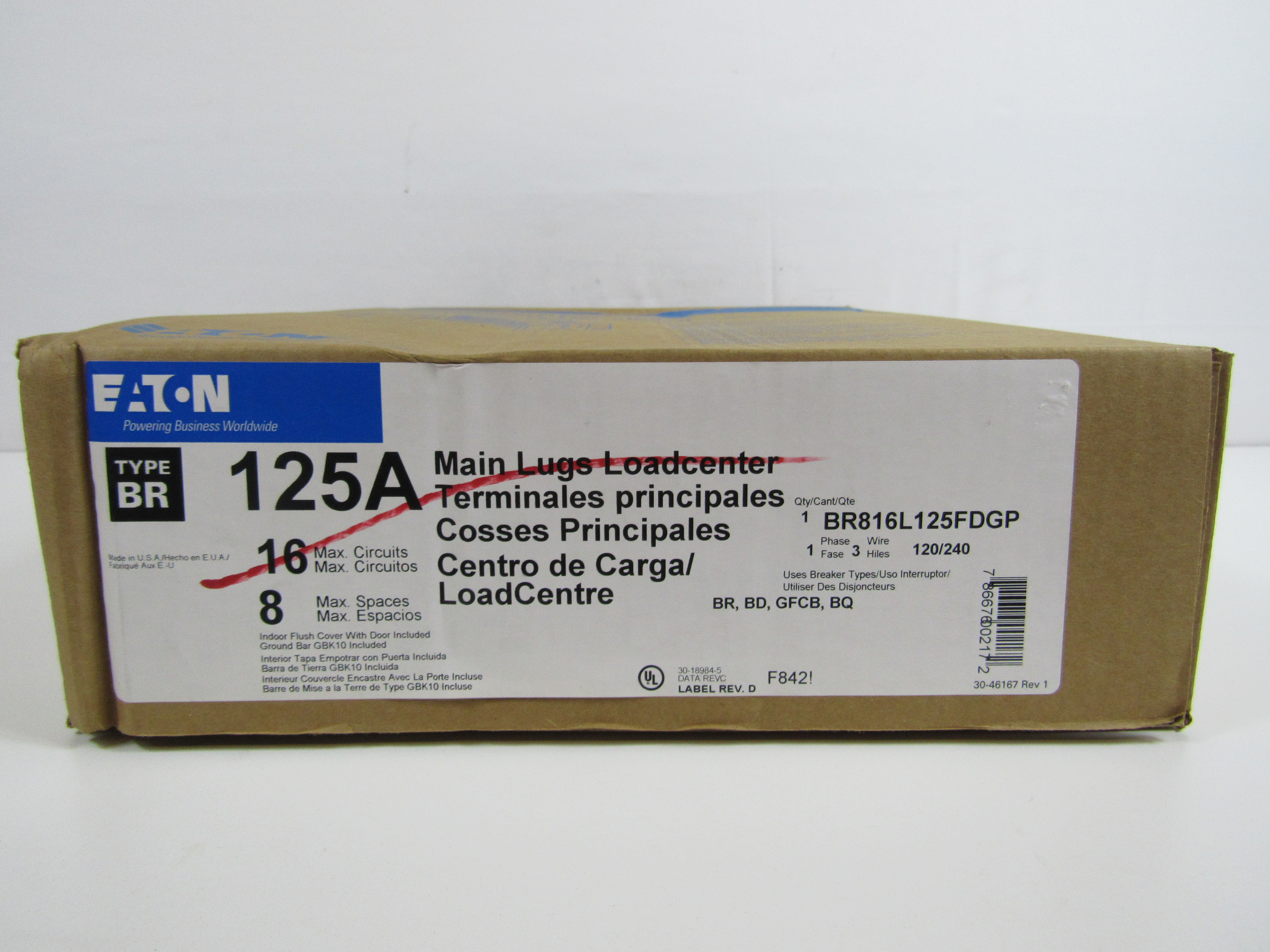 Eaton BR816L125FDGP Loadcenters and Panelboards