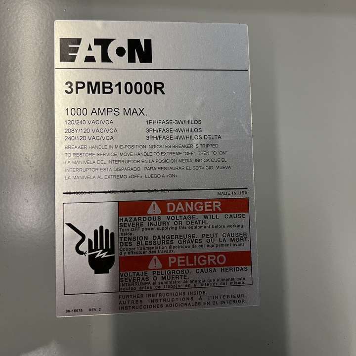 Eaton 3PMB1000R Loadcenters and Panelboards