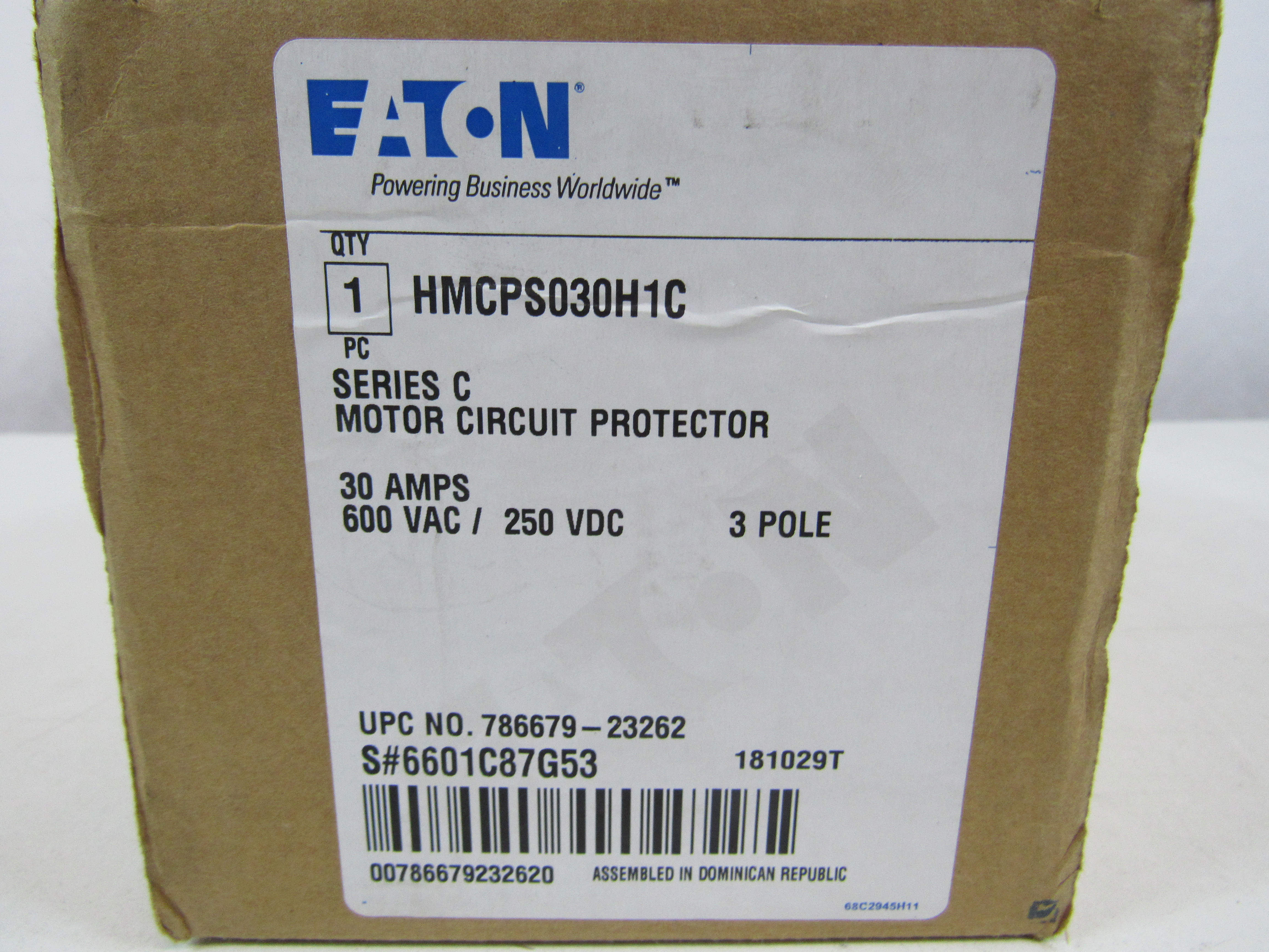 Eaton HMCPS030H1C Manual Motor Protectors