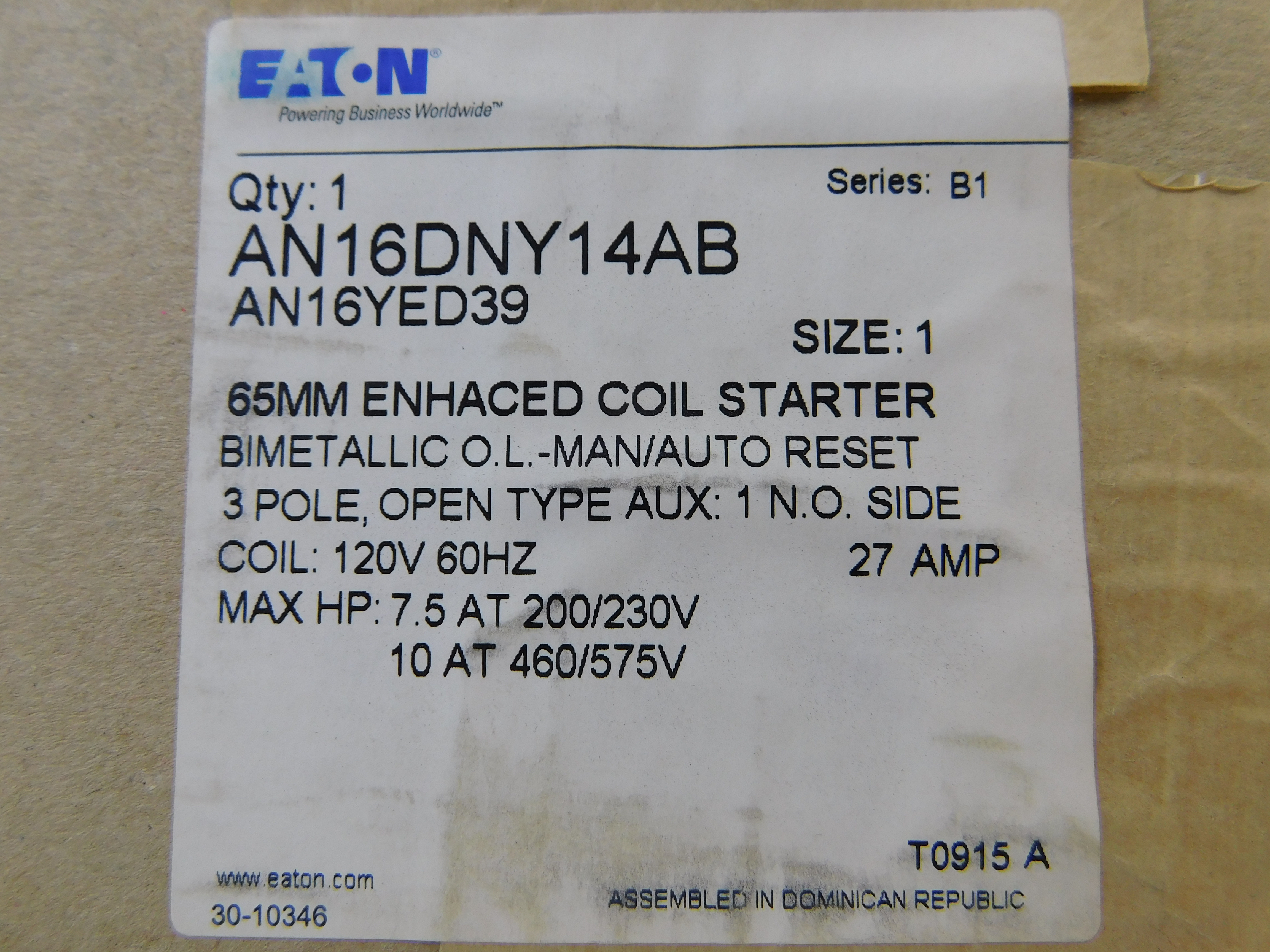 Eaton AN16DNY14AB Starters